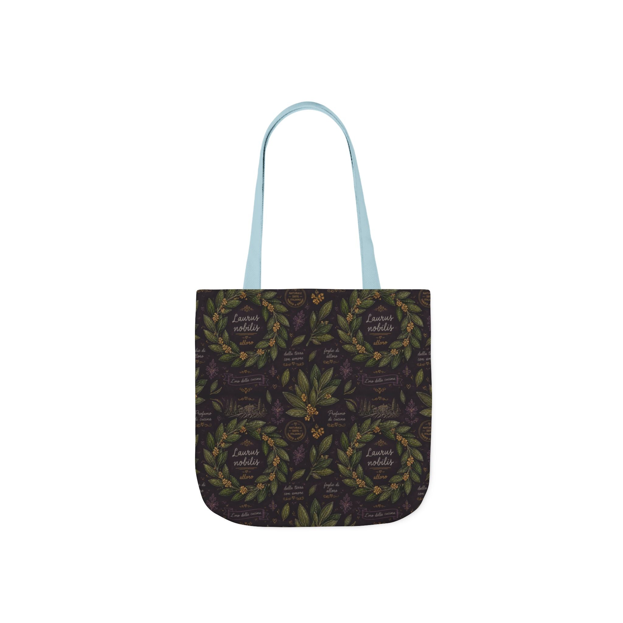 Bay Laurel Wreath Canvas Tote Bag Mediterranean Kitchen Chalk Art Design Italian Cottagecore Gift