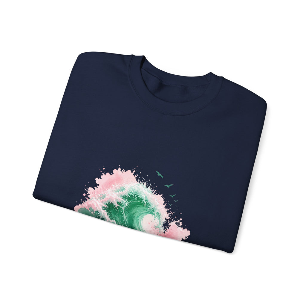 Matching Couple Sweatshirt - Mountain & Ocean Matching Couple Comfort Colors Crew Watercolor Art His Hers Birthday Gift - Design B