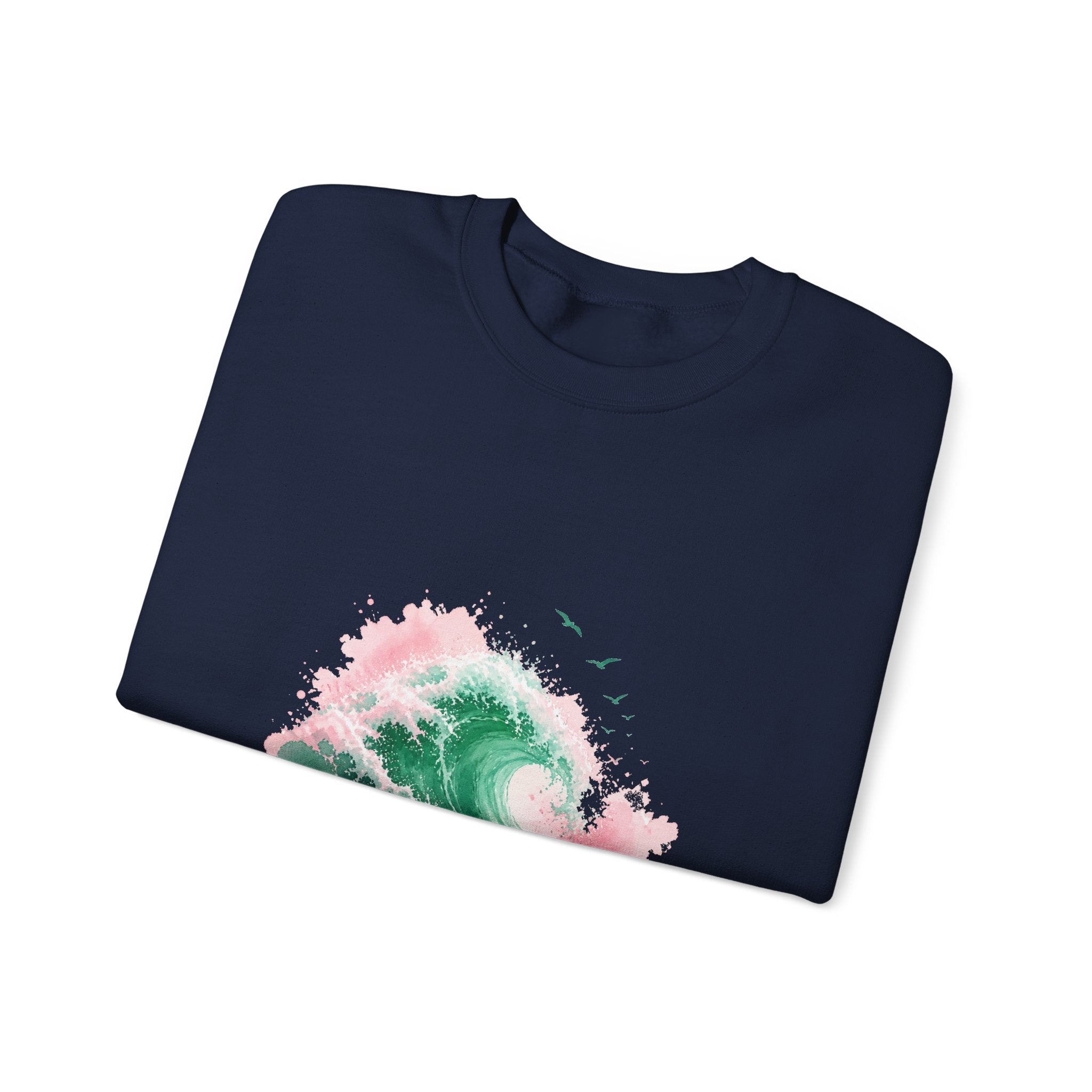 Matching Couple Sweatshirt - Mountain & Ocean Matching Couple Comfort Colors Crew Watercolor Art His Hers Birthday Gift - Design B