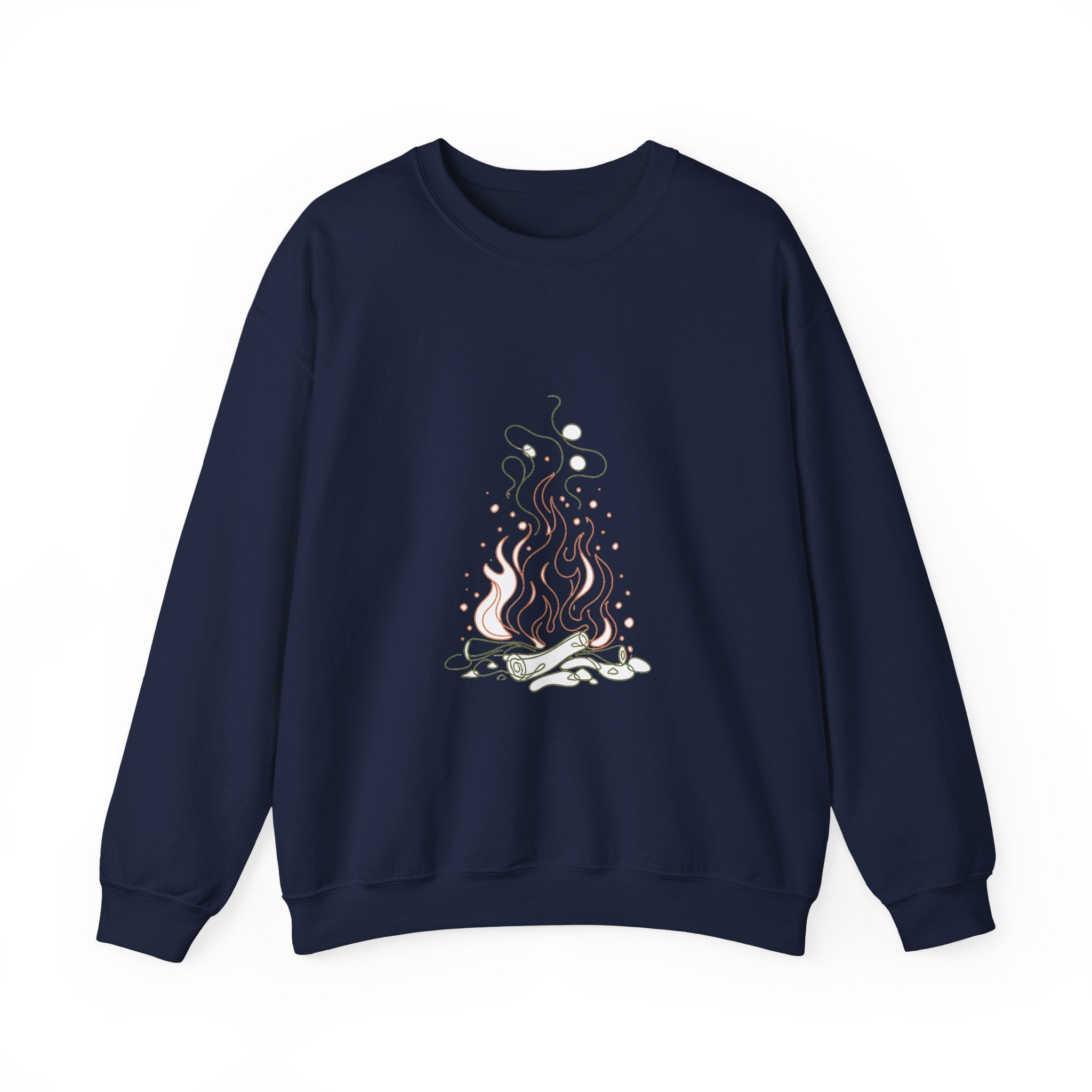 Matching Couple Sweatshirt - Wildfire & Waterfall Matching Couple Comfort Colors Crew Minimalist Art His Hers Christmas Gift - Design A