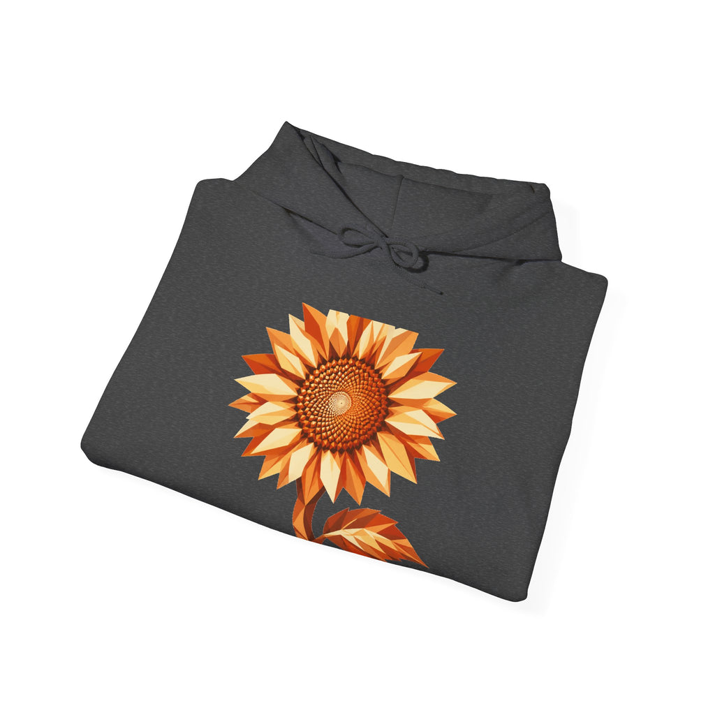Matching Couple Sweatshirt - Sunflower & Moonflower Matching Couple Hooded Sweatshirt Geometric Art His Hers Couple Gift - Design A
