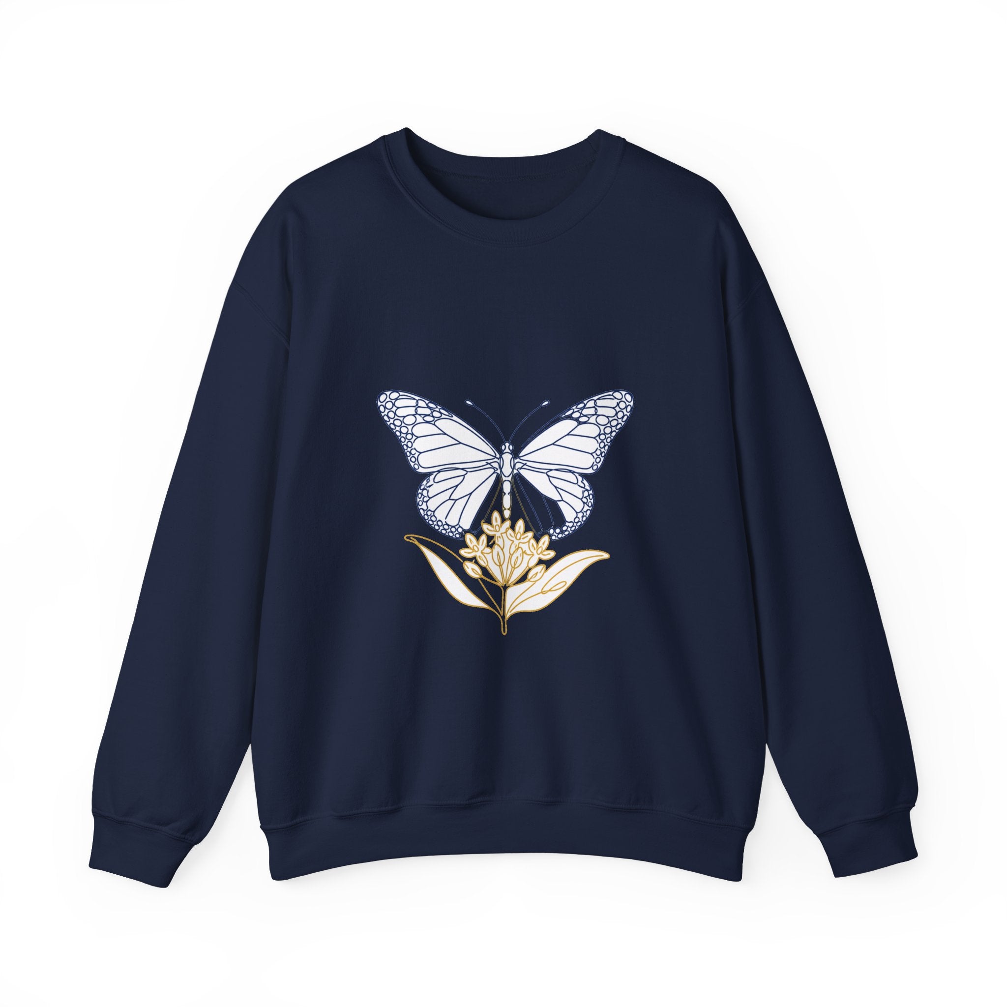 Matching Couple Sweatshirt - Butterfly & Moth Matching Couple Premium Fleece Sweatshirt Minimalist Art His Hers Christmas Gift - Design A