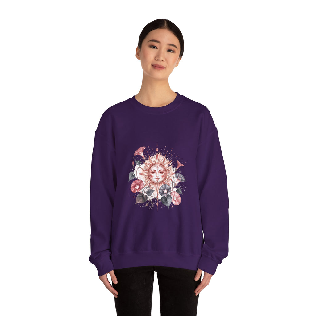 Matching Couple Sweatshirt - Sun & Moon Matching Couple Crewneck Sweatshirt Watercolor Art His Hers Engagement Gift - Design B