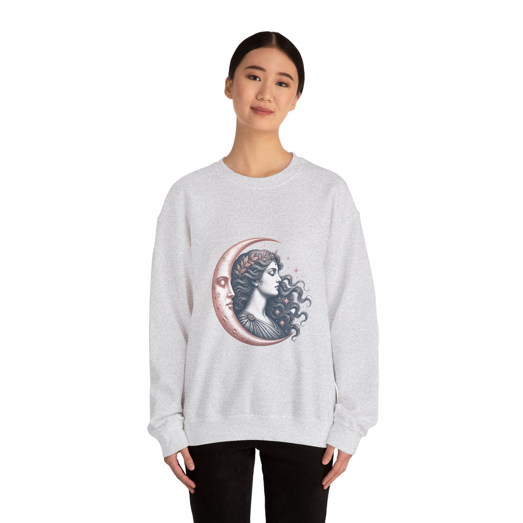 Matching Couple Sweatshirt - Helios & Selene Matching Couple Premium Fleece Sweatshirt Vintage Art His Hers Honeymoon Gift - Design B