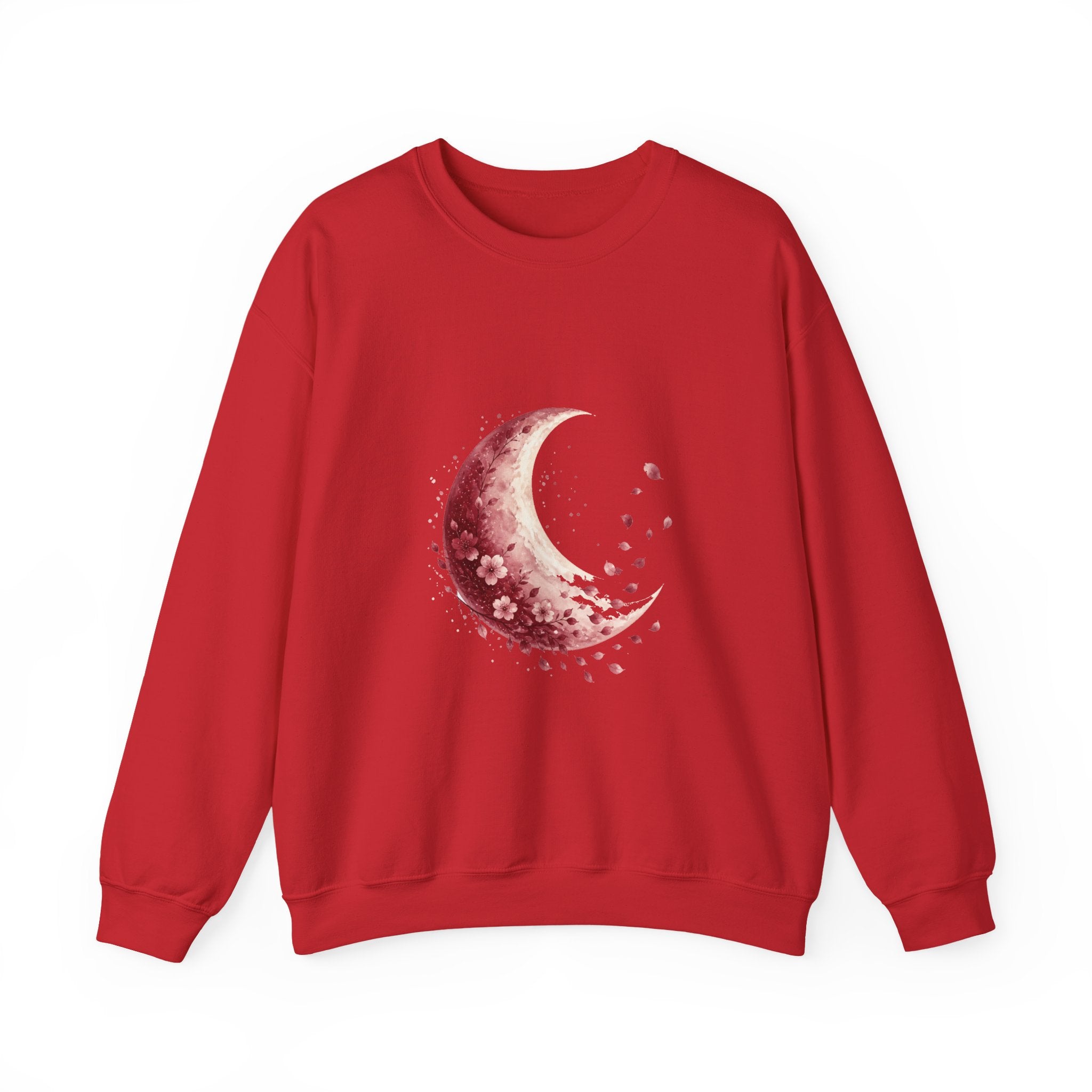 Matching Couple Sweatshirt - Waxing & Waning Moon Matching Couple Premium Fleece Sweatshirt Watercolor Art His Hers Birthday Gift - Design B