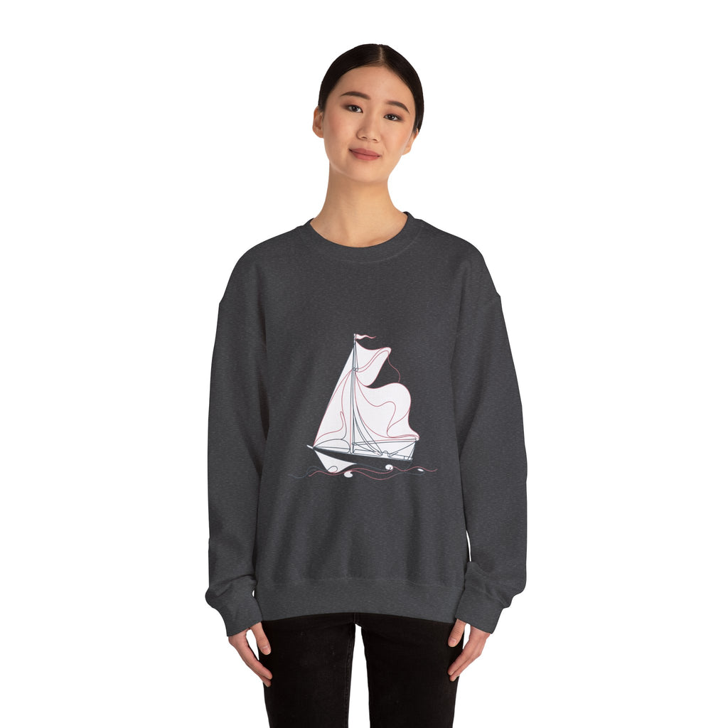 Matching Couple Sweatshirt - Anchor & Sail Matching Couple Premium Fleece Sweatshirt Minimalist Art His Hers Christmas Gift - Design B
