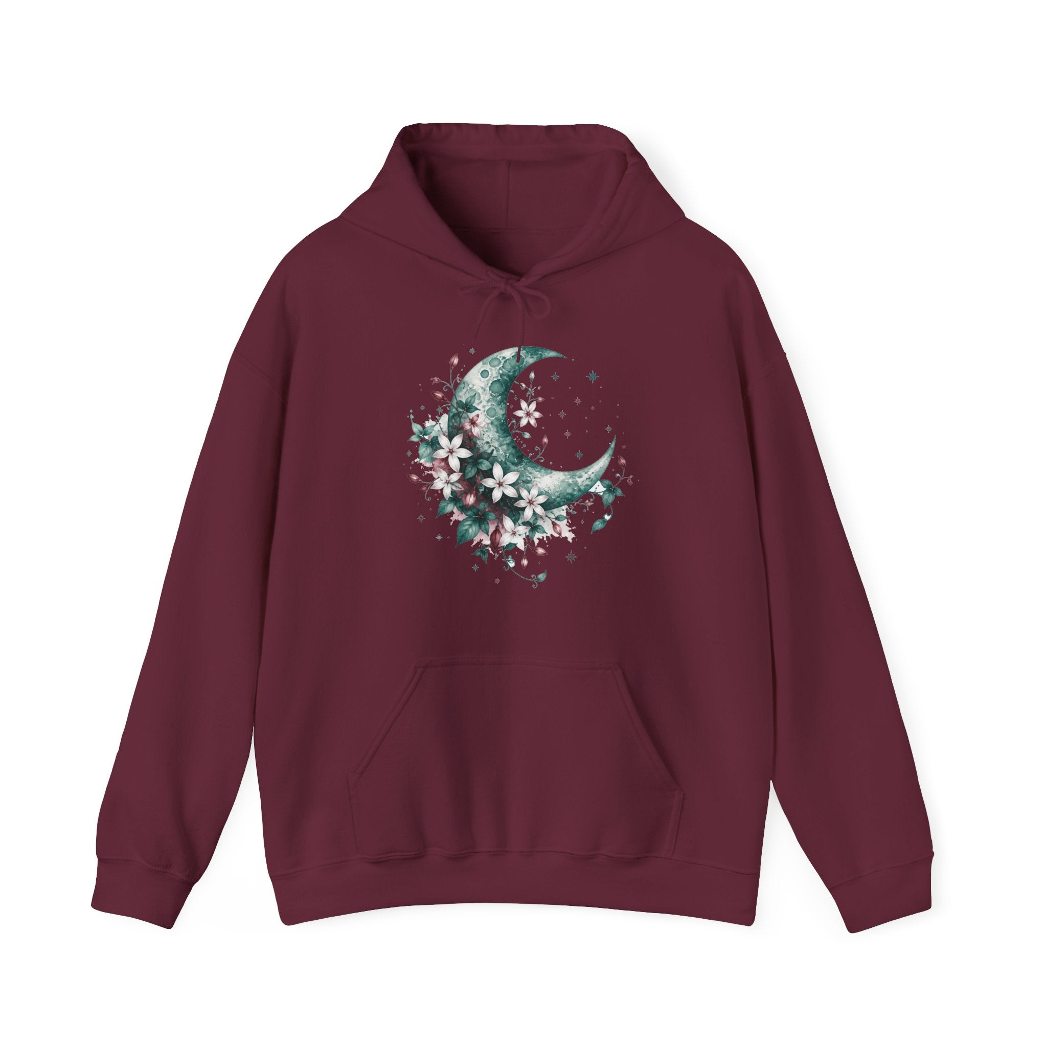 Matching Couple Sweatshirt - Sun & Moon Matching Couple Hooded Sweatshirt Watercolor Art His Hers Engagement Gift - Design A
