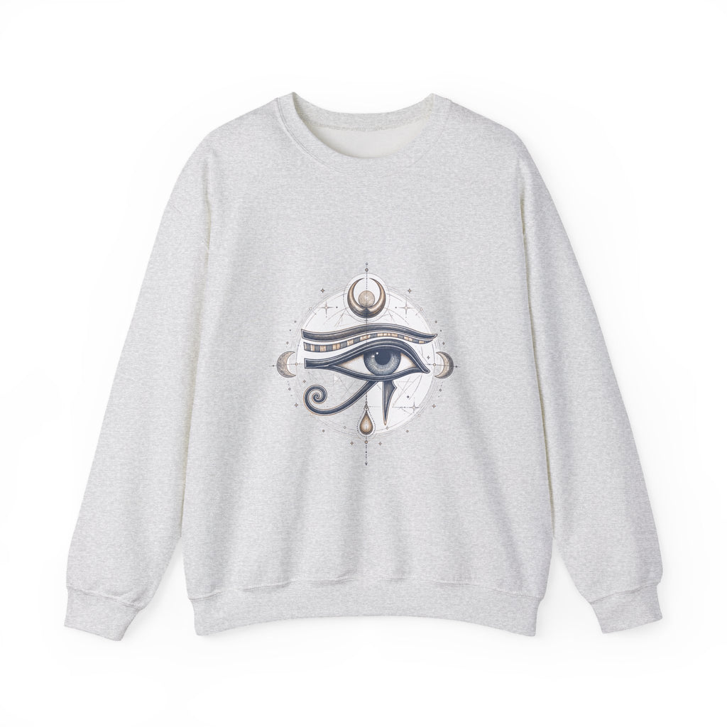Matching Couple Sweatshirt - Eye of Ra & Horus Matching Couple Crewneck Sweatshirt Hand-Drawn Art His Hers Best Friend Gift - Design B