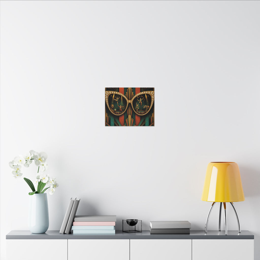 Sunglasses Circus Ring Wall Art Canvas 24×36 Art Deco Bar Area Decor Maximalist Print