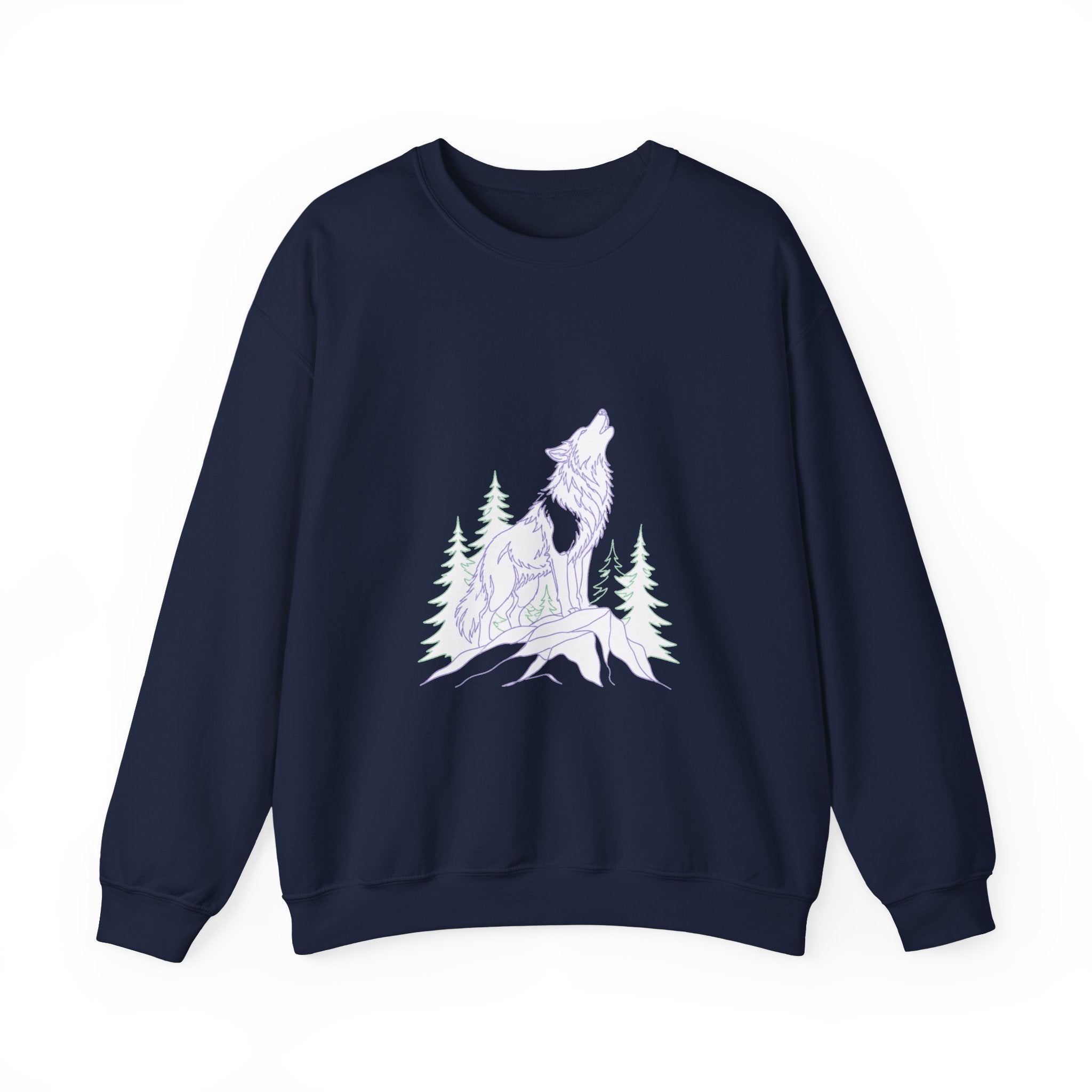 Matching Couple Sweatshirt - Wolf & Dove Matching Couple Premium Fleece Sweatshirt Minimalist Art His Hers Christmas Gift - Design A