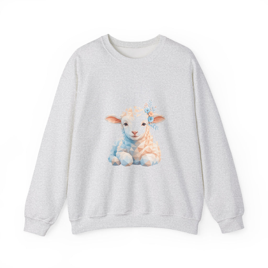 Matching Couple Sweatshirt - Lion & Lamb Matching Couple Premium Fleece Sweatshirt Geometric Art His Hers Love Gift - Design B