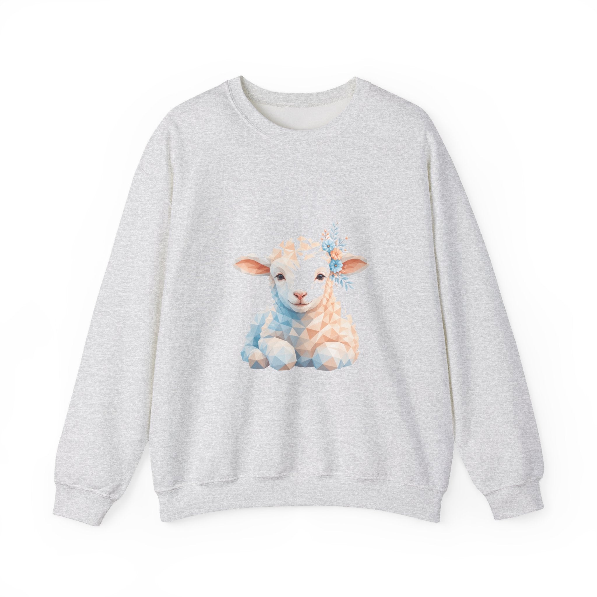 Matching Couple Sweatshirt - Lion & Lamb Matching Couple Premium Fleece Sweatshirt Geometric Art His Hers Love Gift - Design B