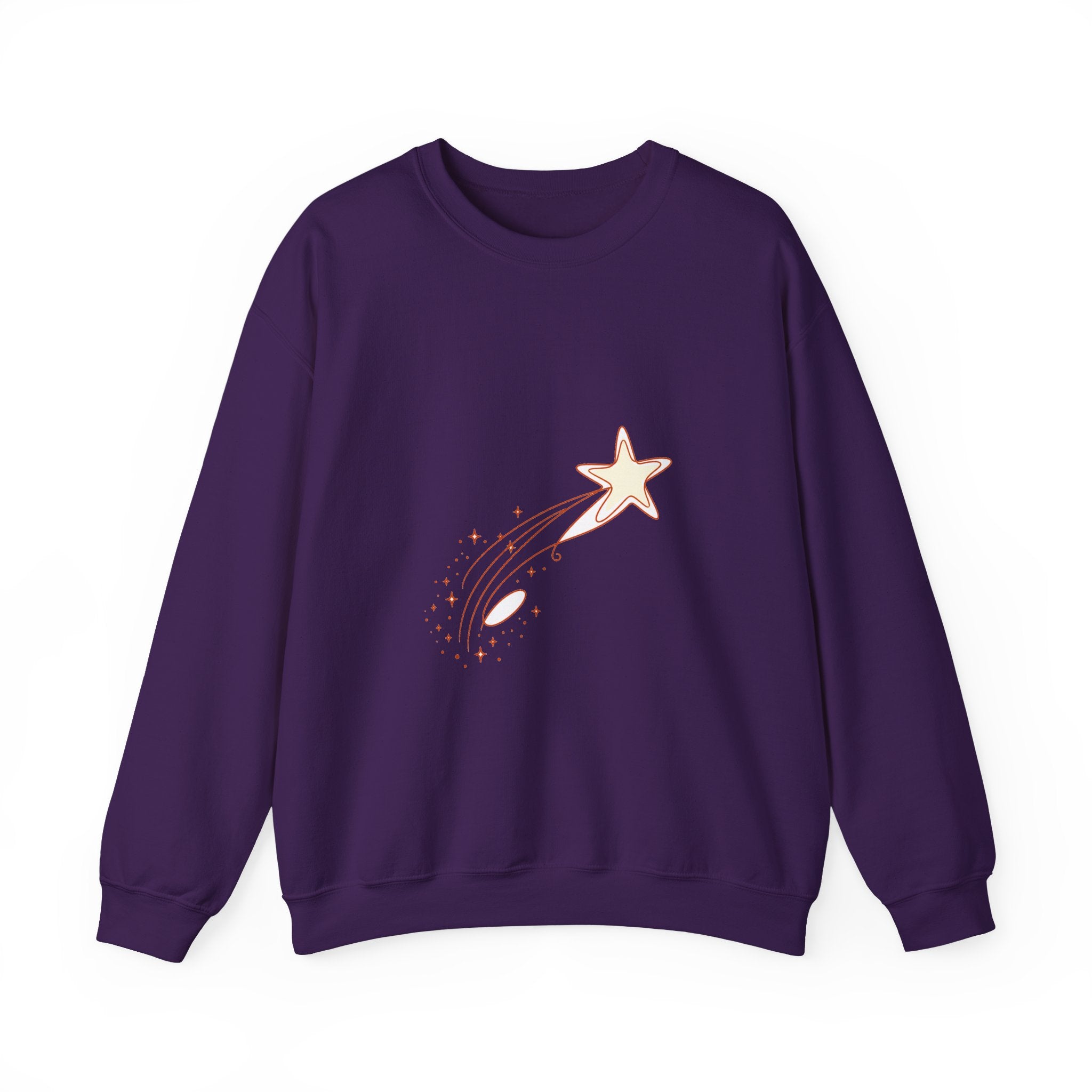 Matching Couple Sweatshirt - Shooting Star & North Star Matching Couple Comfort Colors Crew Minimalist Art His Hers Christmas Gift - Design A