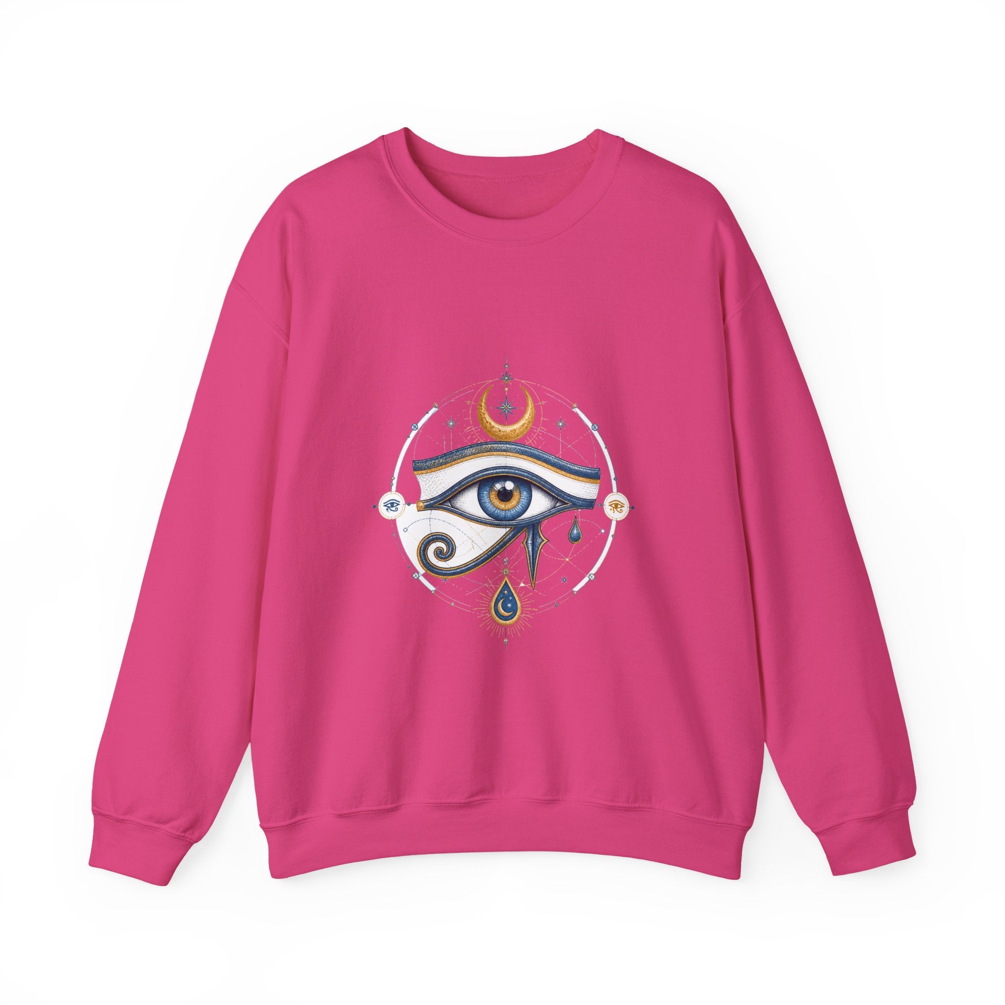 Matching Couple Sweatshirt - Eye of Ra & Horus Matching Couple Premium Fleece Sweatshirt Hand-Drawn Art His Hers Anniversary Gift - Design B