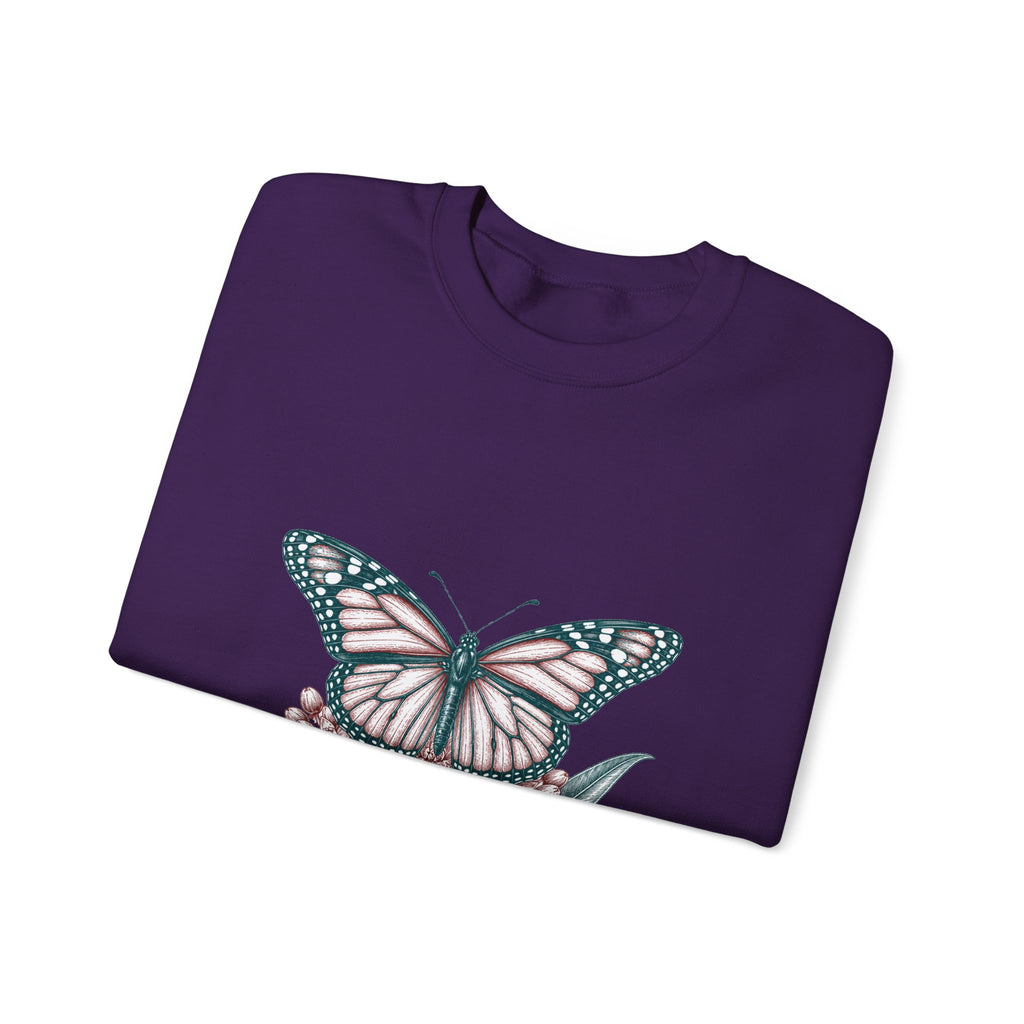 Matching Couple Sweatshirt - Butterfly & Moth Matching Couple Premium Fleece Sweatshirt Hand-Drawn Art His Hers Anniversary Gift - Design A