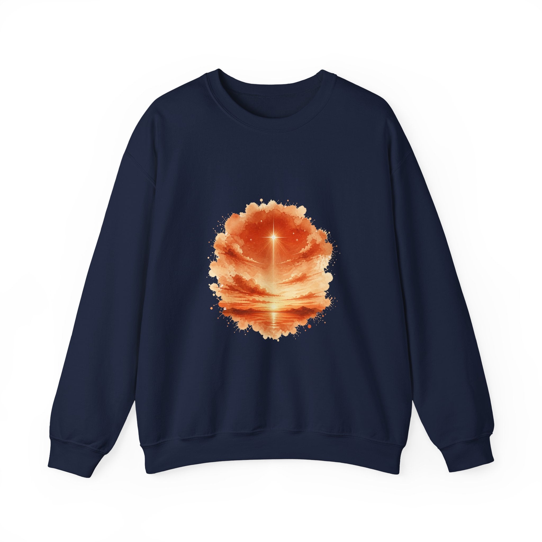Matching Couple Sweatshirt - Evening & Morning Star Matching Couple Premium Fleece Sweatshirt Watercolor Art His Hers Birthday Gift - Design A