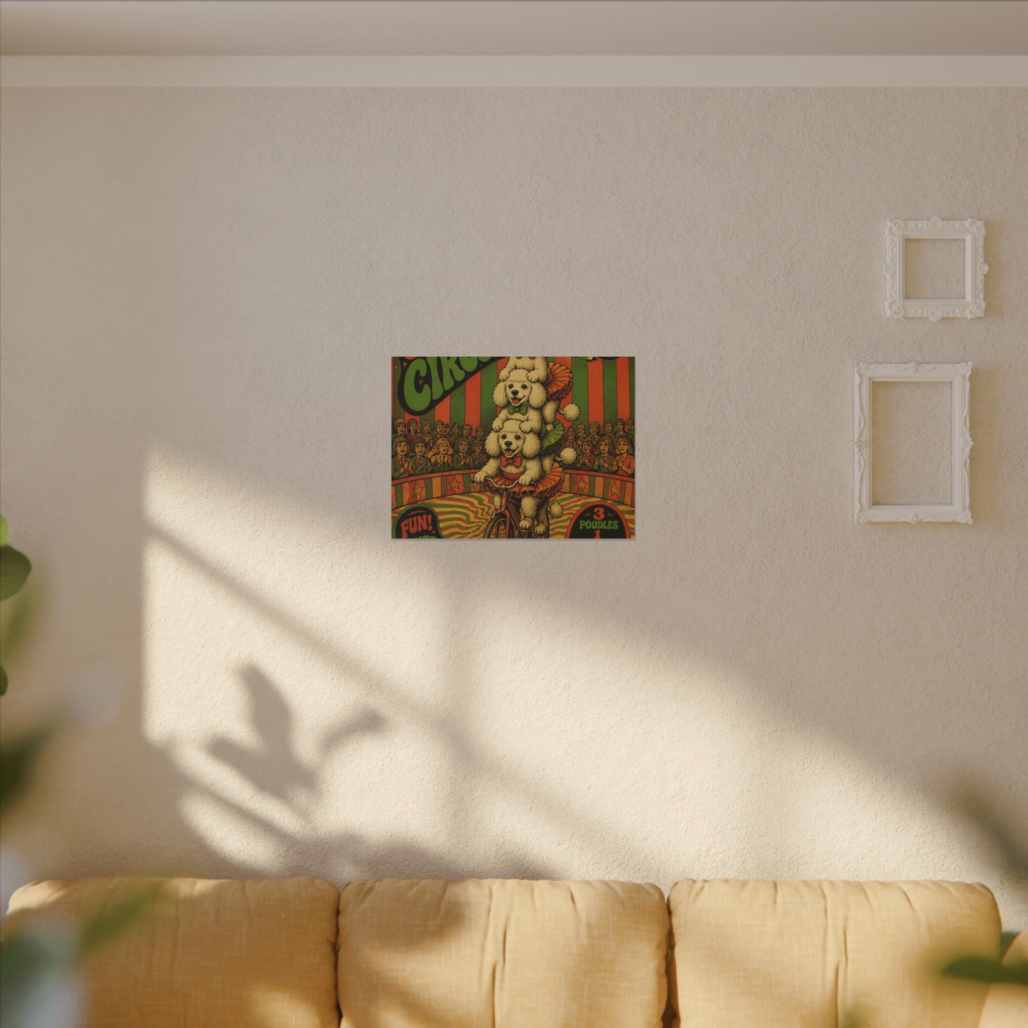 Poodle Stack Bicycle Wall Art Canvas 24×36 Psychedelic Dining Room Decor Maximalist Print