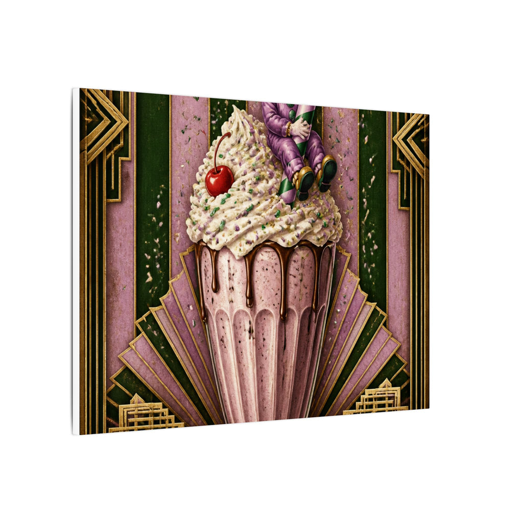 Milkshake Slide Clown Wall Art Canvas 16×20 Art Deco Entryway Decor Maximalist Print
