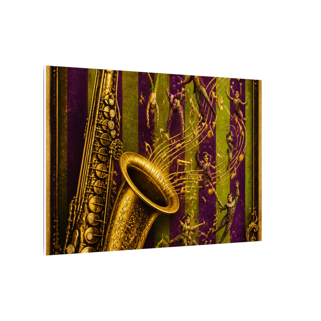 Saxophone Music Circus Wall Art Canvas 24×36 Baroque Studio Decor Maximalist Print