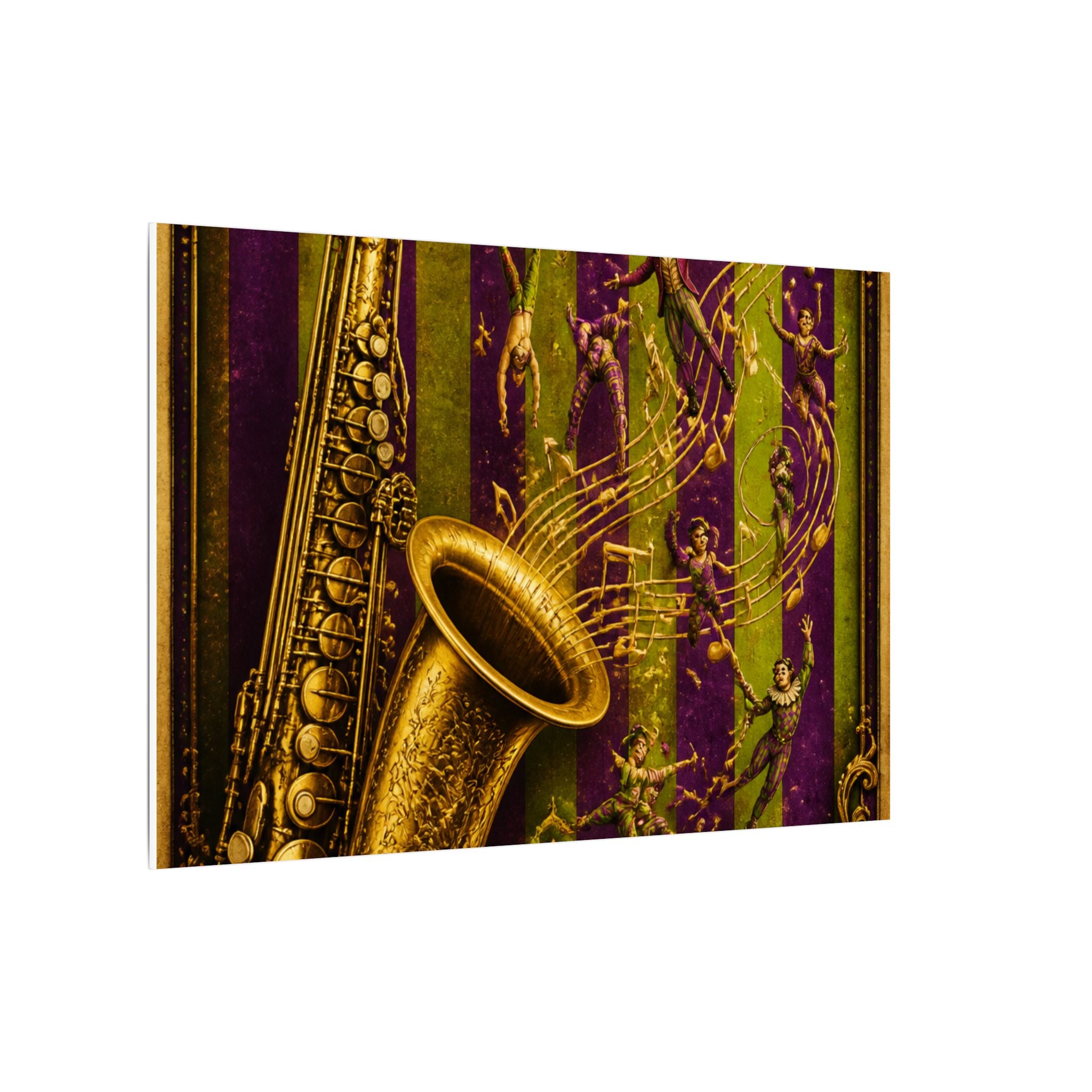 Saxophone Music Circus Wall Art Canvas 24×36 Baroque Studio Decor Maximalist Print