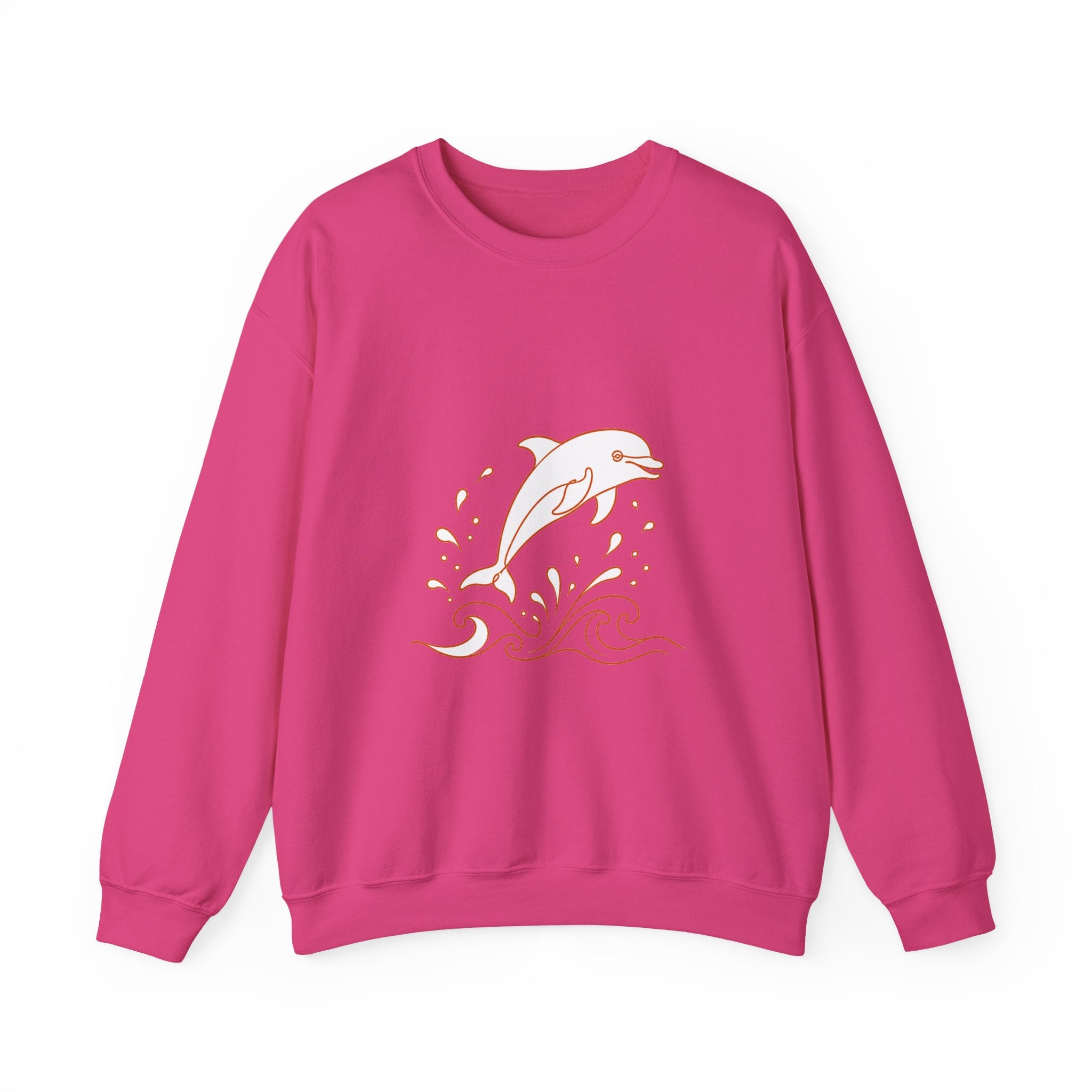 Matching Couple Sweatshirt - Shark & Dolphin Matching Couple Crewneck Sweatshirt Minimalist Art His Hers Valentine Gift - Design B