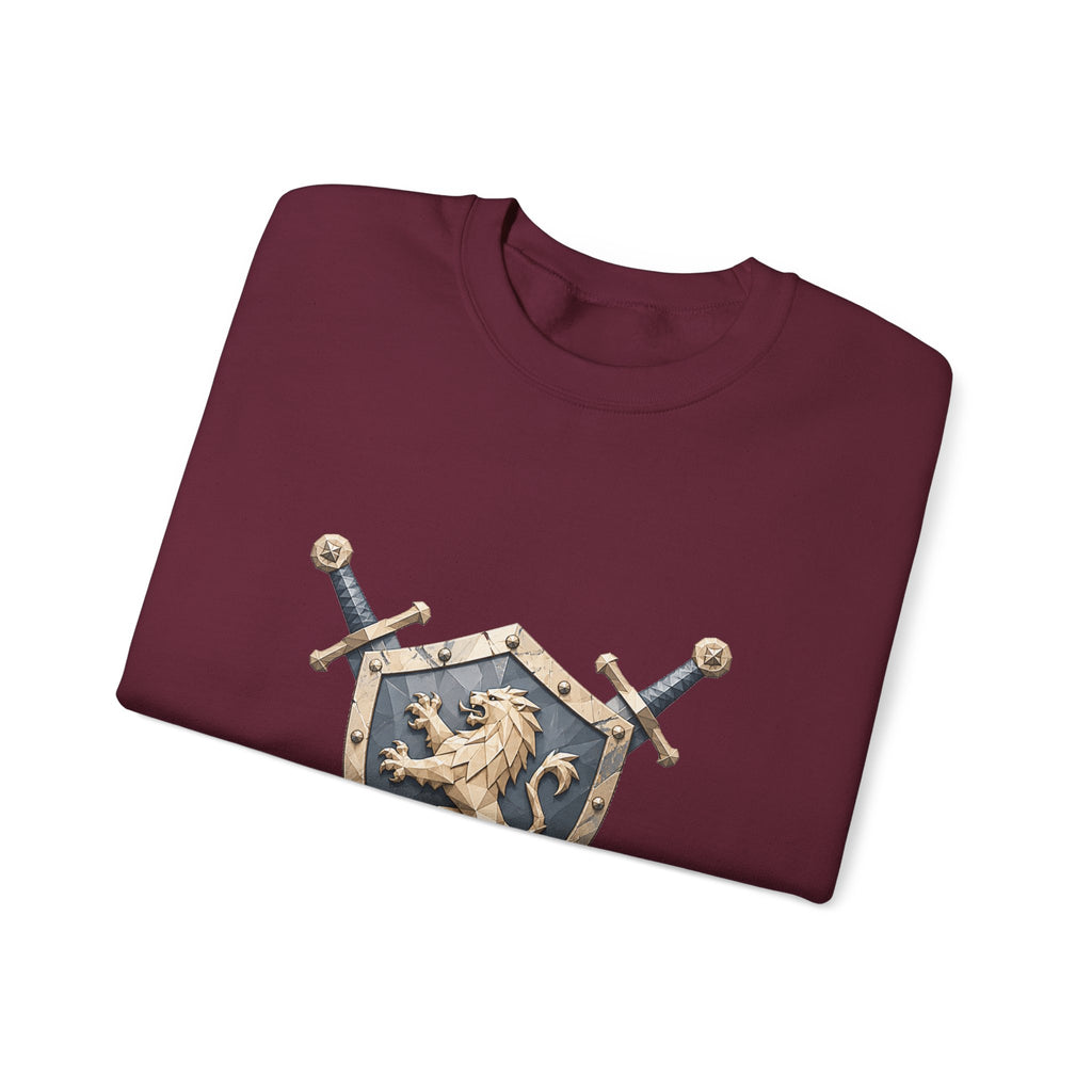 Matching Couple Sweatshirt - Crown & Shield Matching Couple Crewneck Sweatshirt Geometric Art His Hers Couple Gift - Design B
