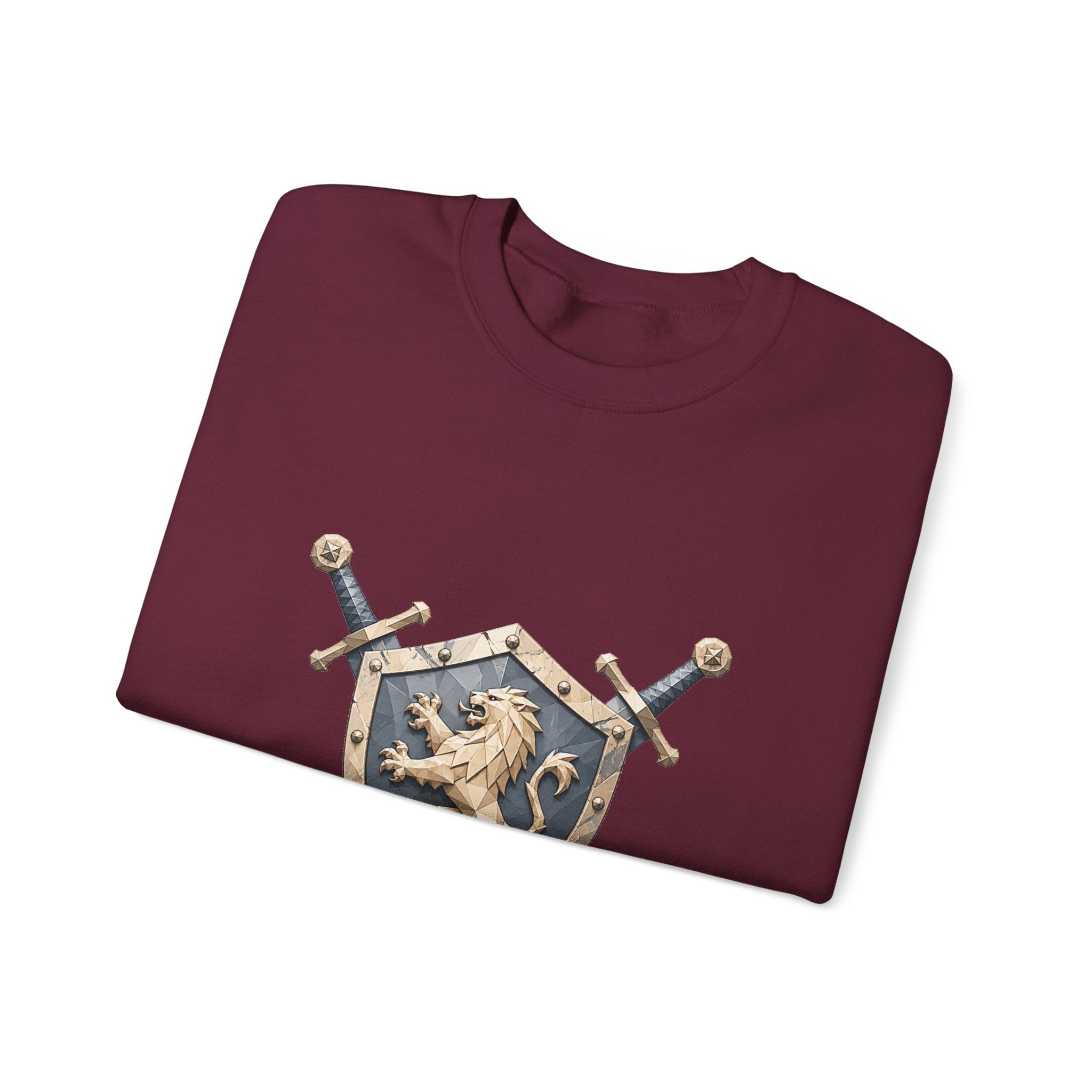 Matching Couple Sweatshirt - Crown & Shield Matching Couple Crewneck Sweatshirt Geometric Art His Hers Couple Gift - Design B