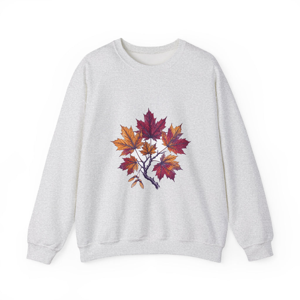 Matching Couple Sweatshirt - Cherry Blossom & Maple Leaf Matching Couple Comfort Colors Crew Hand-Drawn Art His Hers Anniversary Gift - Design B