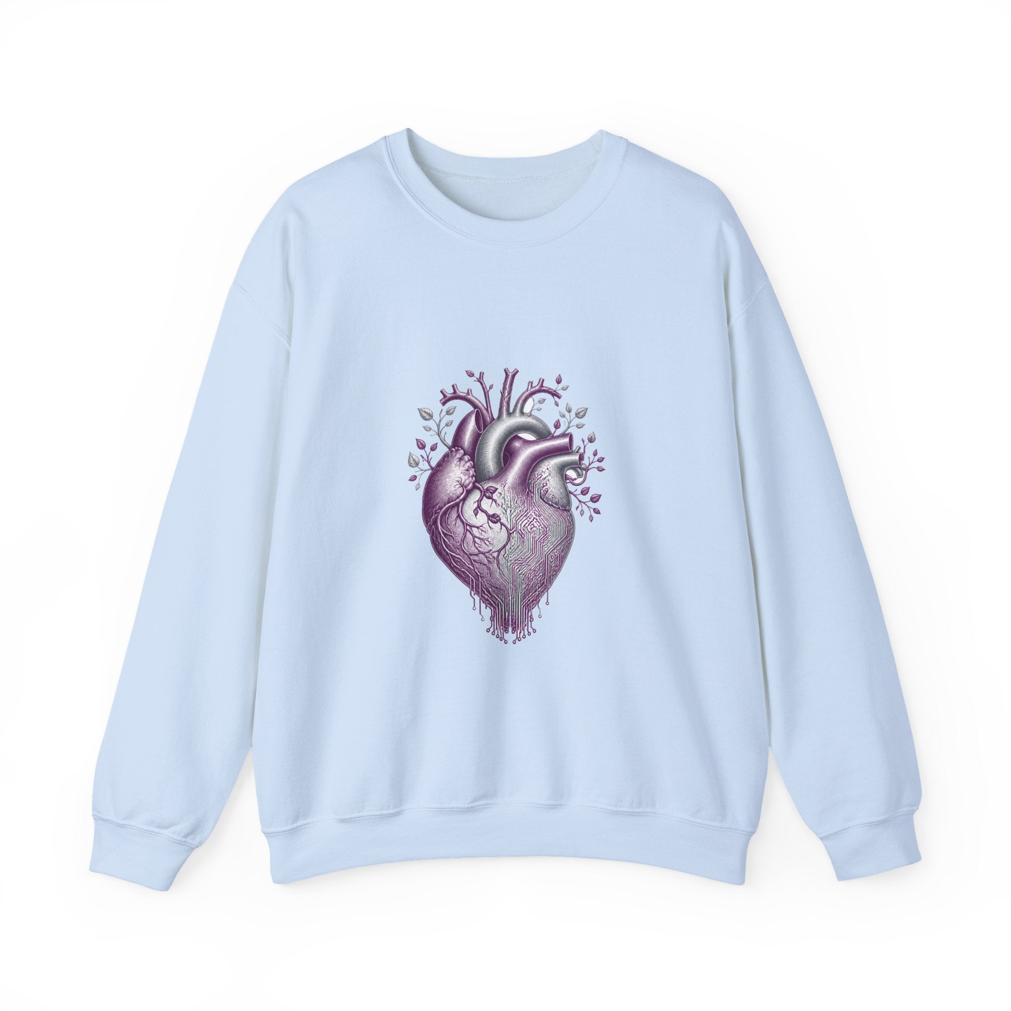 Matching Couple Sweatshirt - Robot & Heart Matching Couple Comfort Colors Crew Vintage Art His Hers Honeymoon Gift - Design B