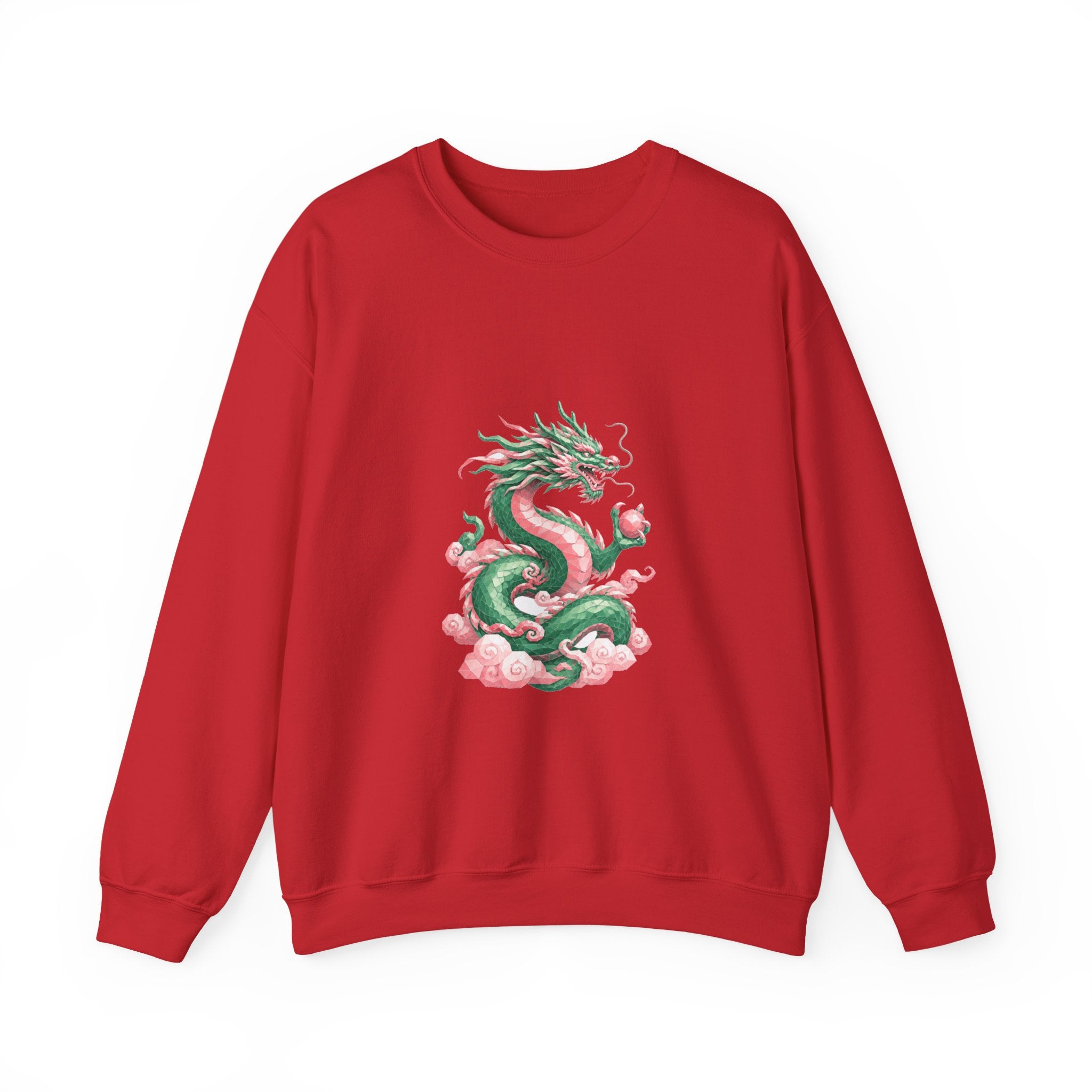 Matching Couple Sweatshirt - Dragon & Phoenix Matching Couple Premium Fleece Sweatshirt Geometric Art His Hers Love Gift - Design A