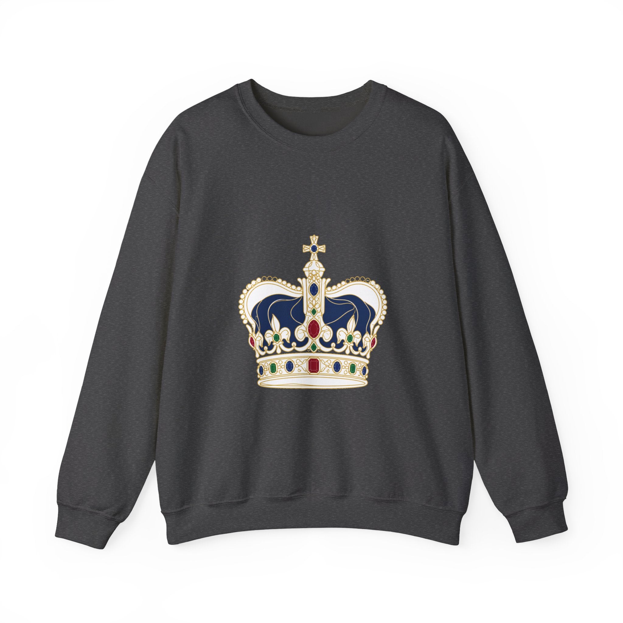 Matching Couple Sweatshirt - Crown & Shield Matching Couple Crewneck Sweatshirt Minimalist Art His Hers Valentine Gift - Design A