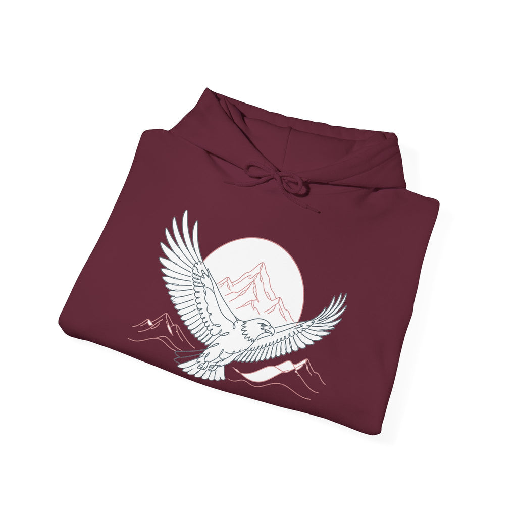 Matching Couple Sweatshirt - Eagle & Whale Matching Couple Hooded Sweatshirt Minimalist Art His Hers Valentine Gift - Design A