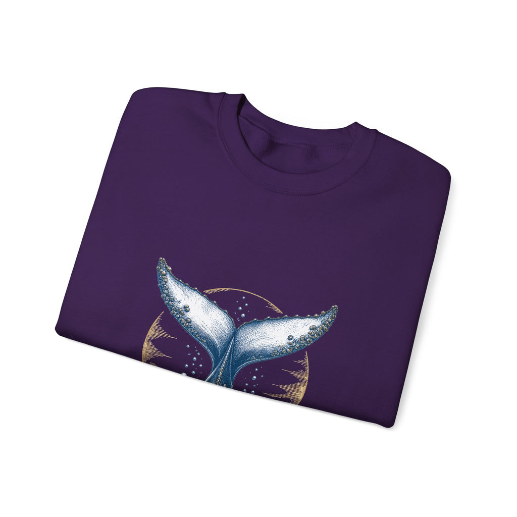 Matching Couple Sweatshirt - Eagle & Whale Matching Couple Comfort Colors Crew Hand-Drawn Art His Hers Anniversary Gift - Design B