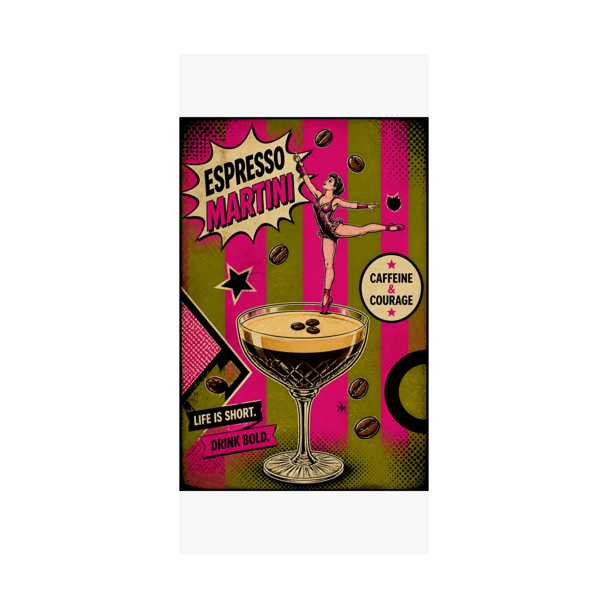 Espresso Martini Acrobat Wall Art Poster 24×36 Pop Art Restaurant Decor Maximalist Print
