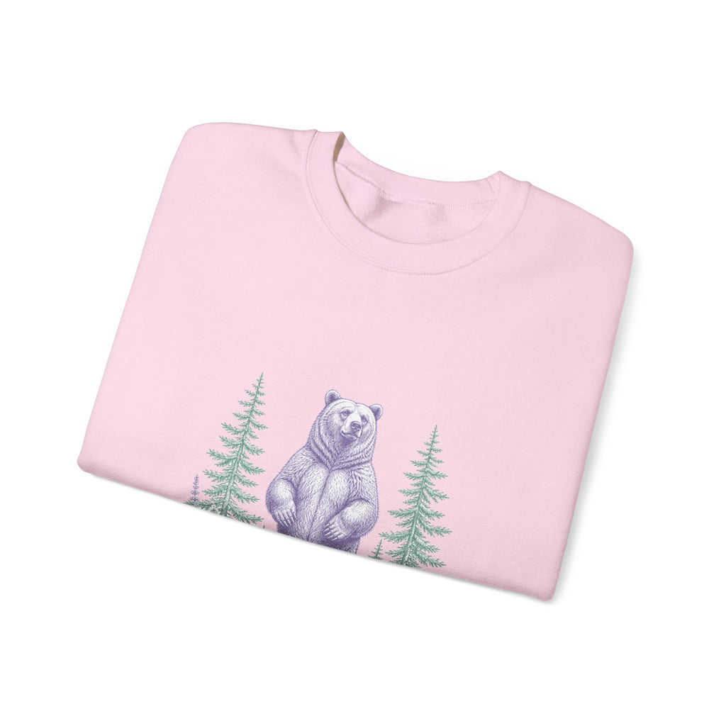 Matching Couple Sweatshirt - Bear & Deer Matching Couple Premium Fleece Sweatshirt Vintage Art His Hers Honeymoon Gift - Design A