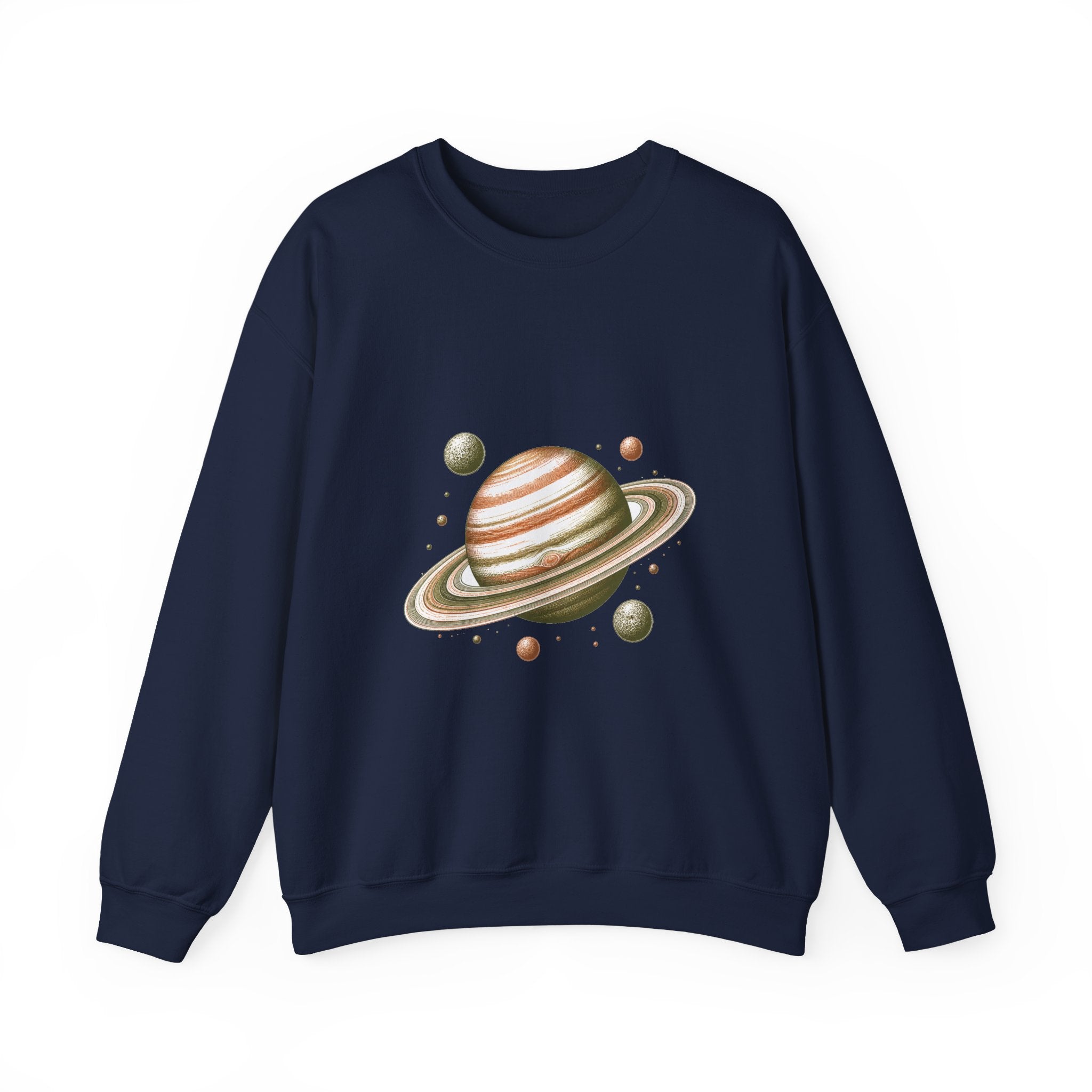 Matching Couple Sweatshirt - Saturn & Jupiter Matching Couple Comfort Colors Crew Hand-Drawn Art His Hers Anniversary Gift - Design A