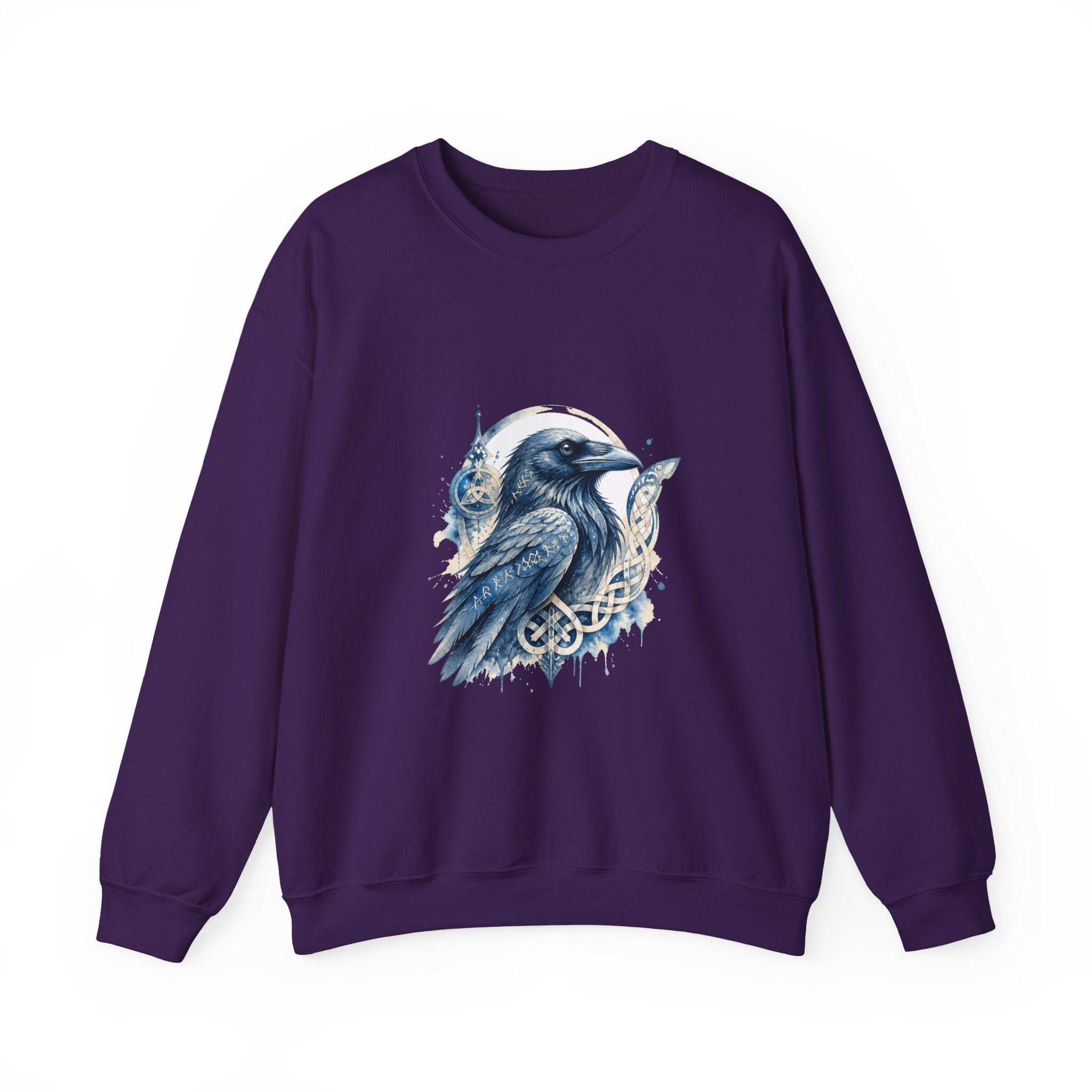 Matching Couple Sweatshirt - Huginn & Muninn Matching Couple Comfort Colors Crew Watercolor Art His Hers Birthday Gift - Design A