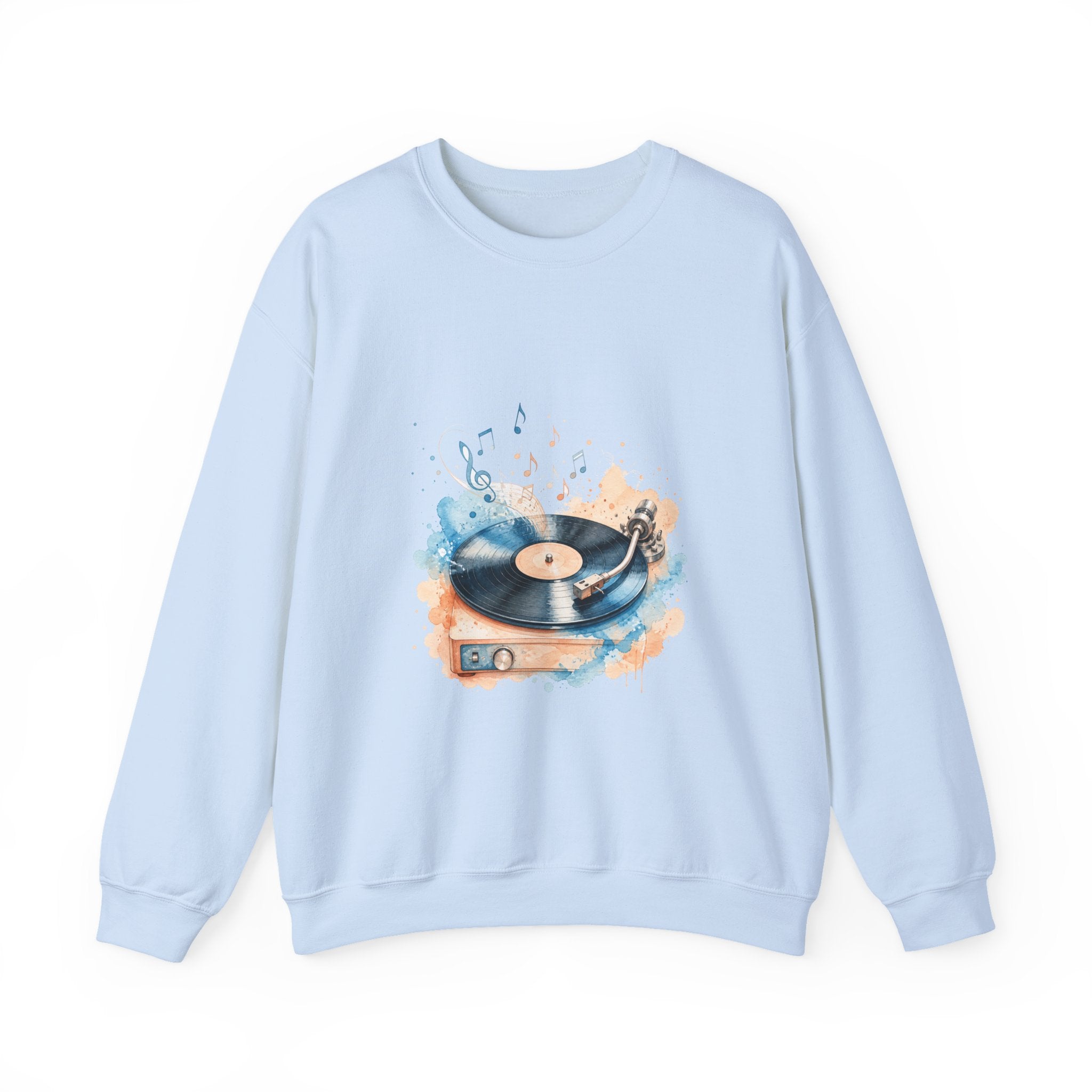 Matching Couple Sweatshirt - Vinyl & Cassette Matching Couple Comfort Colors Crew Watercolor Art His Hers Birthday Gift - Design A