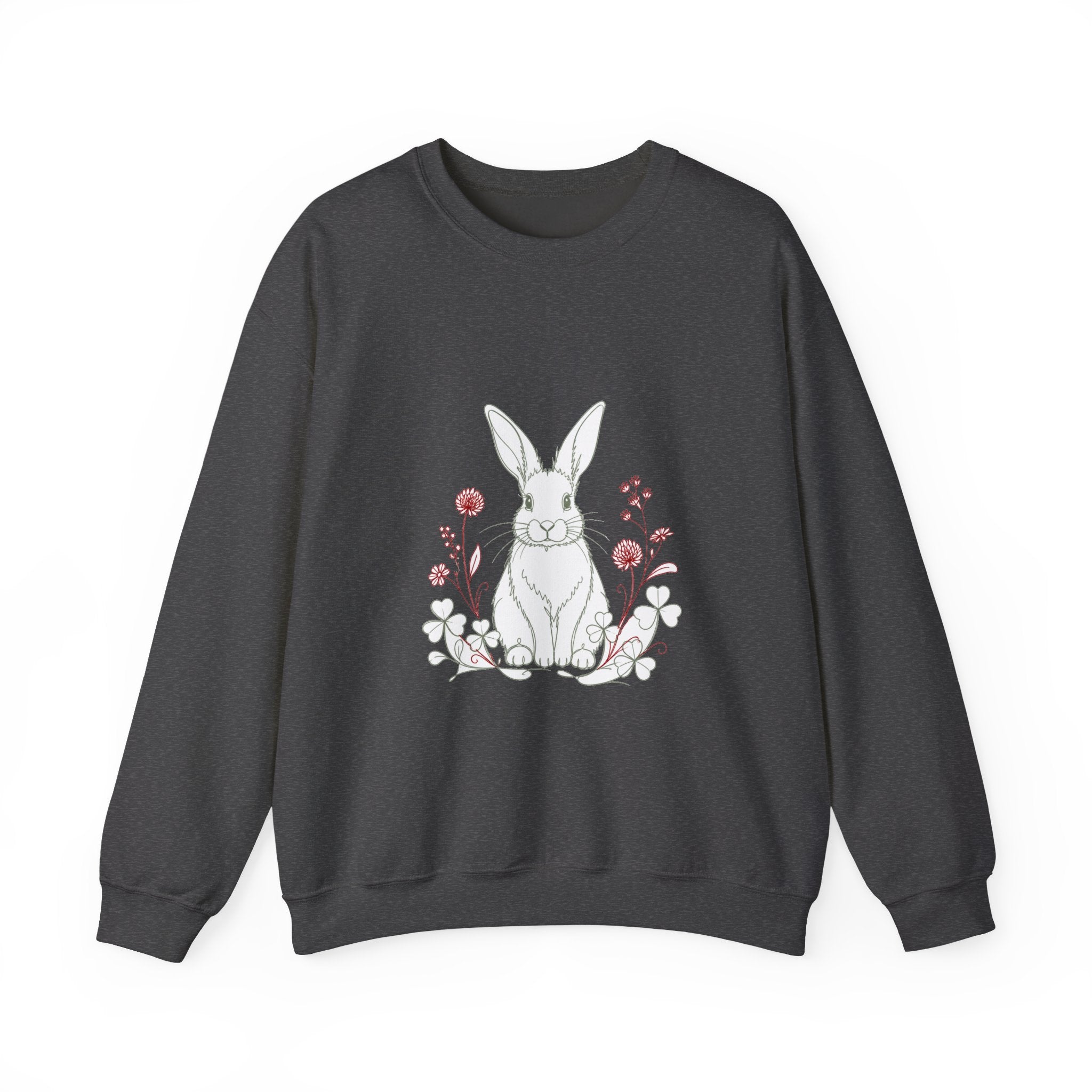 Matching Couple Sweatshirt - Fox & Rabbit Matching Couple Crewneck Sweatshirt Minimalist Art His Hers Valentine Gift - Design B