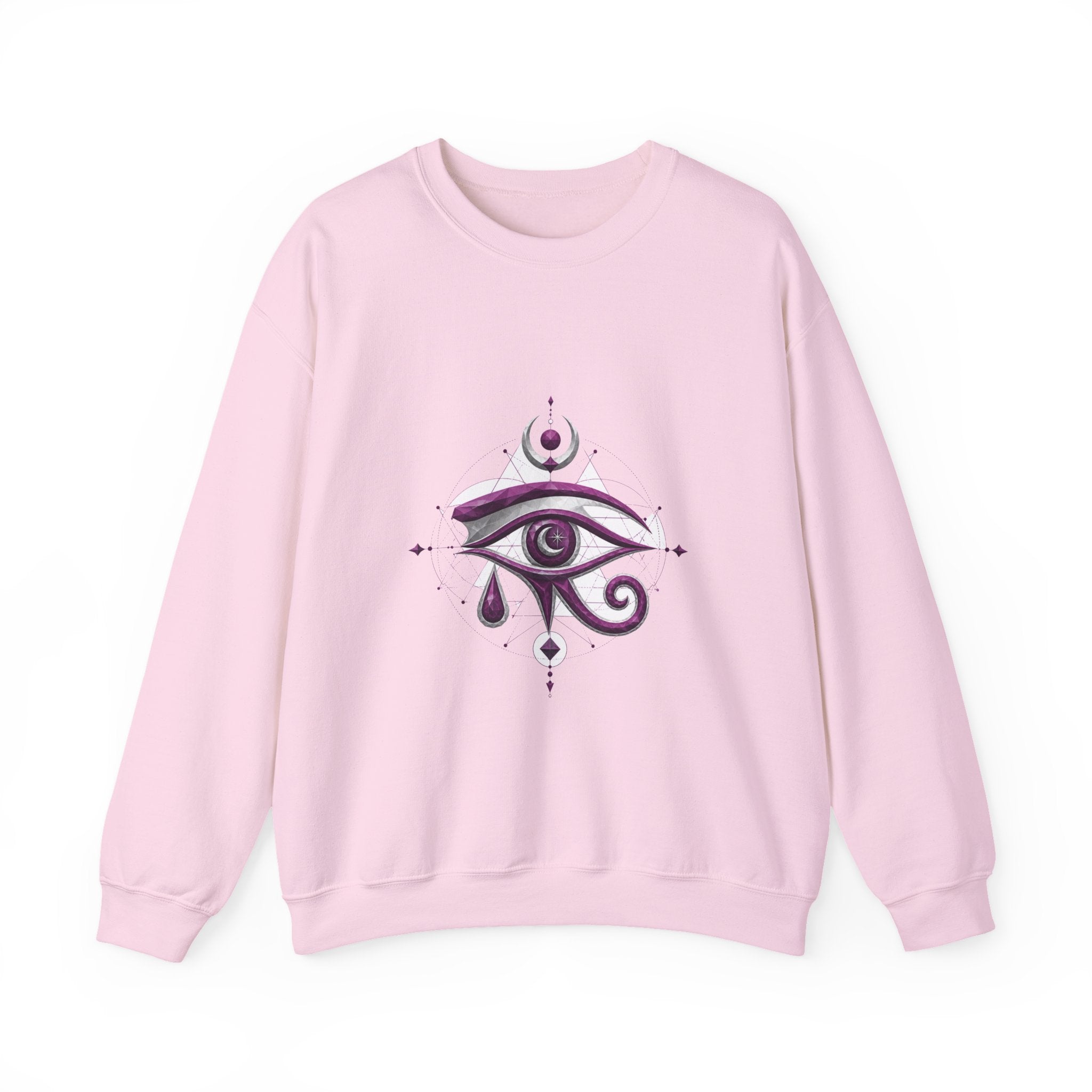 Matching Couple Sweatshirt - Eye of Ra & Horus Matching Couple Crewneck Sweatshirt Geometric Art His Hers Couple Gift - Design B