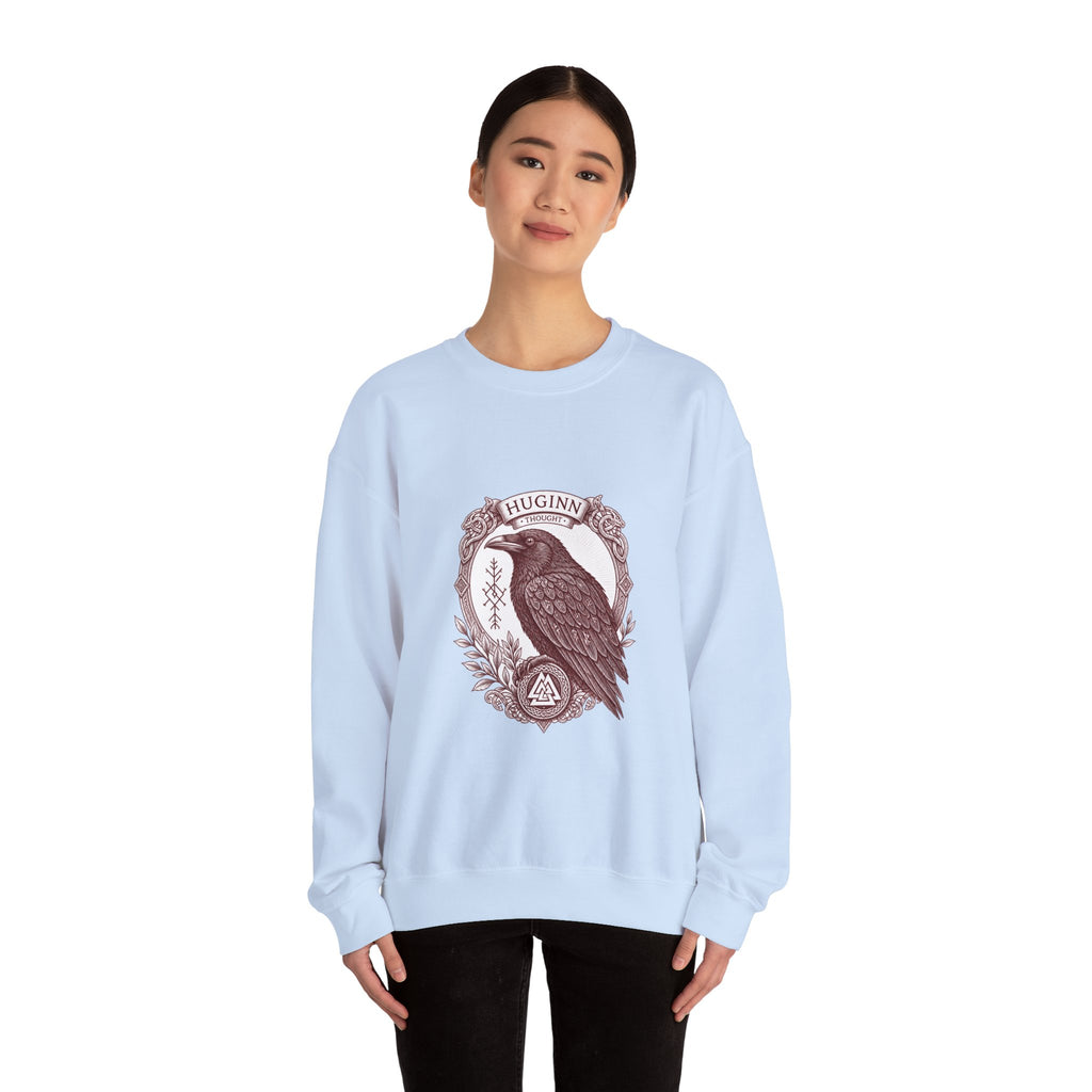 Matching Couple Sweatshirt - Huginn & Muninn Matching Couple Premium Fleece Sweatshirt Vintage Art His Hers Honeymoon Gift - Design A