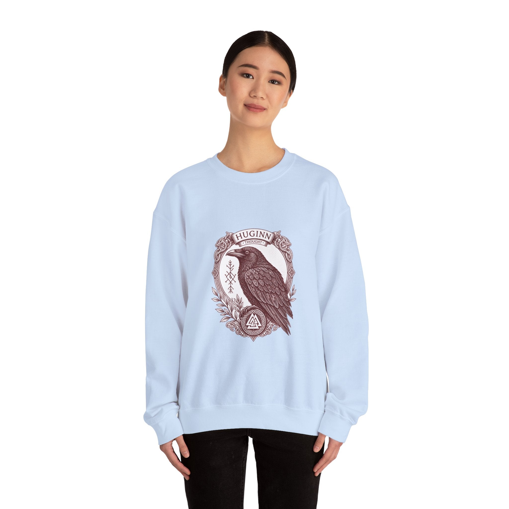 Matching Couple Sweatshirt - Huginn & Muninn Matching Couple Premium Fleece Sweatshirt Vintage Art His Hers Honeymoon Gift - Design A