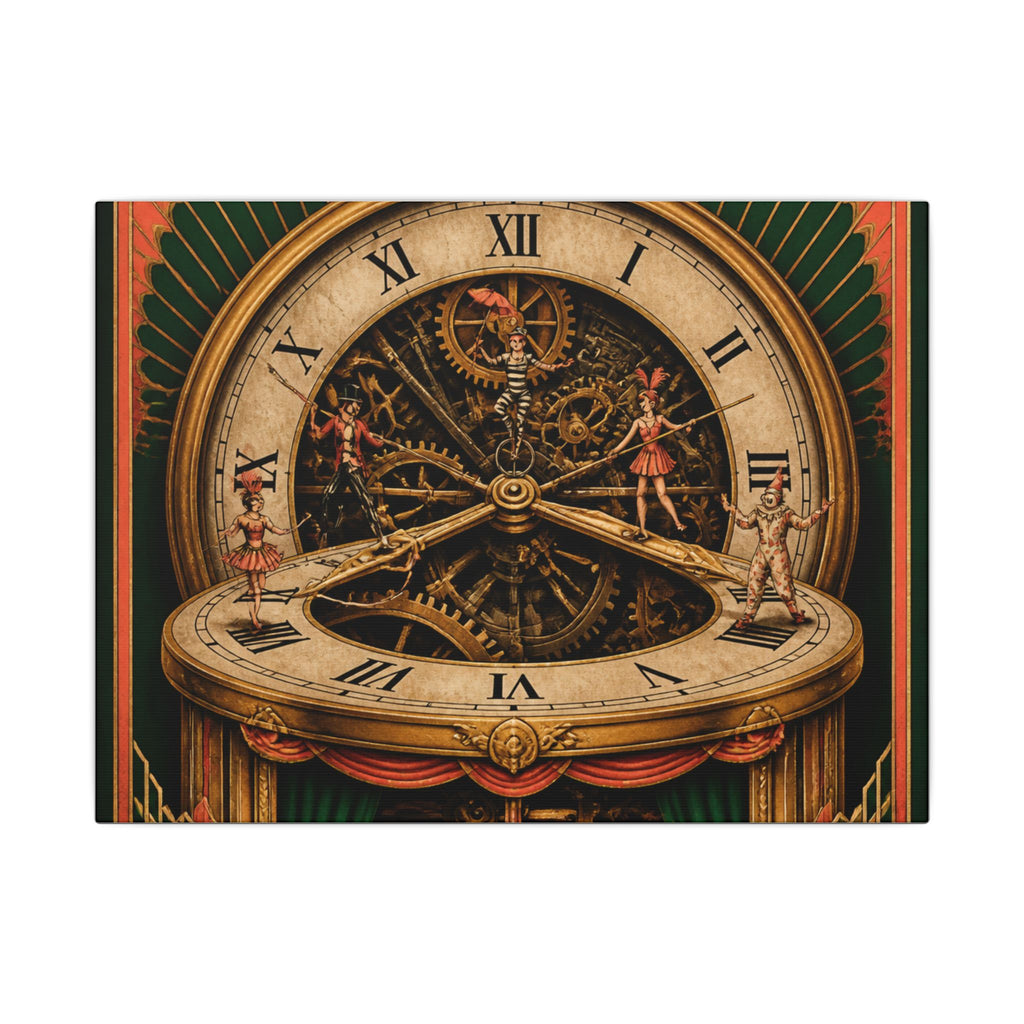 Pocket Watch Performers Wall Art Canvas 24×36 Art Deco Bar Area Decor Maximalist Print