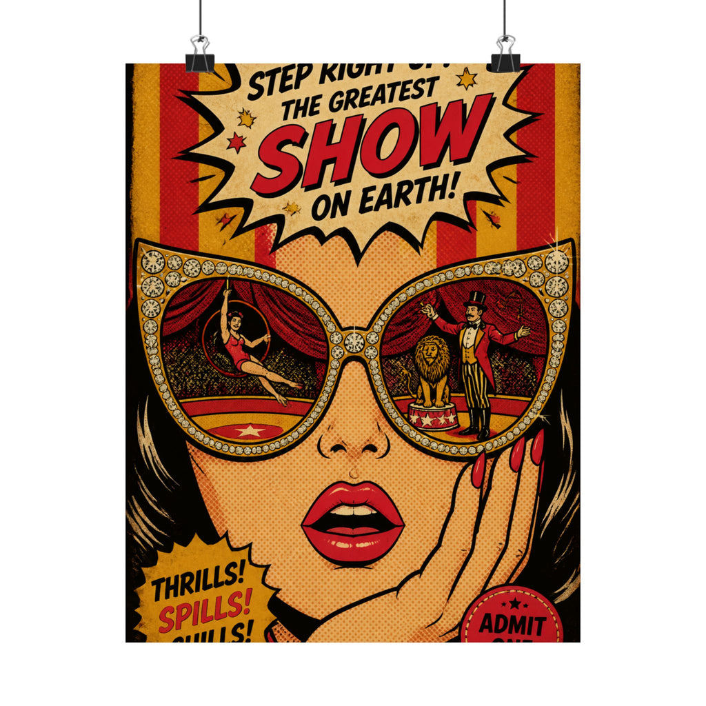 Sunglasses Circus Ring Wall Art Poster 18×24 Pop Art Living Room Decor Maximalist Print