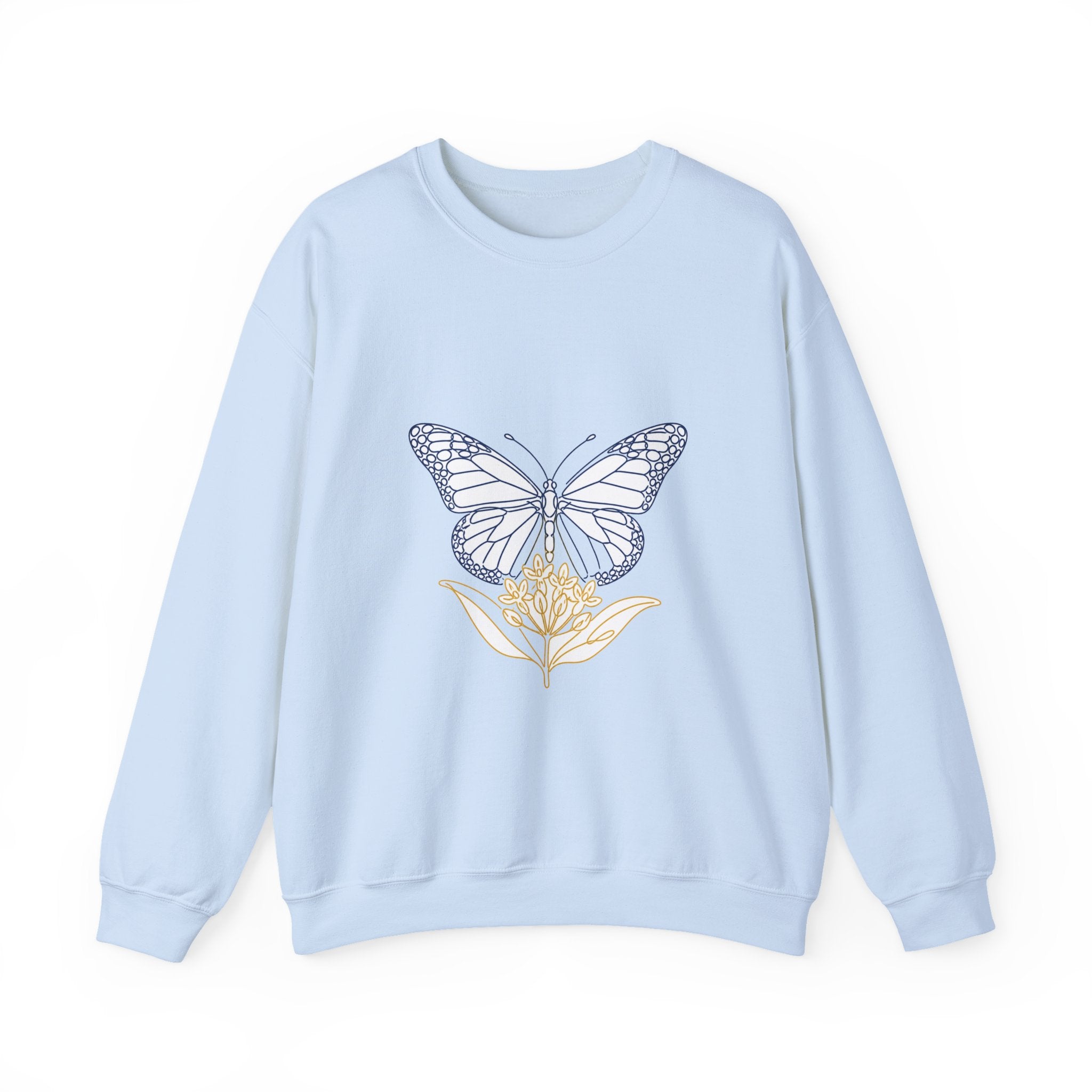 Matching Couple Sweatshirt - Butterfly & Moth Matching Couple Premium Fleece Sweatshirt Minimalist Art His Hers Christmas Gift - Design A