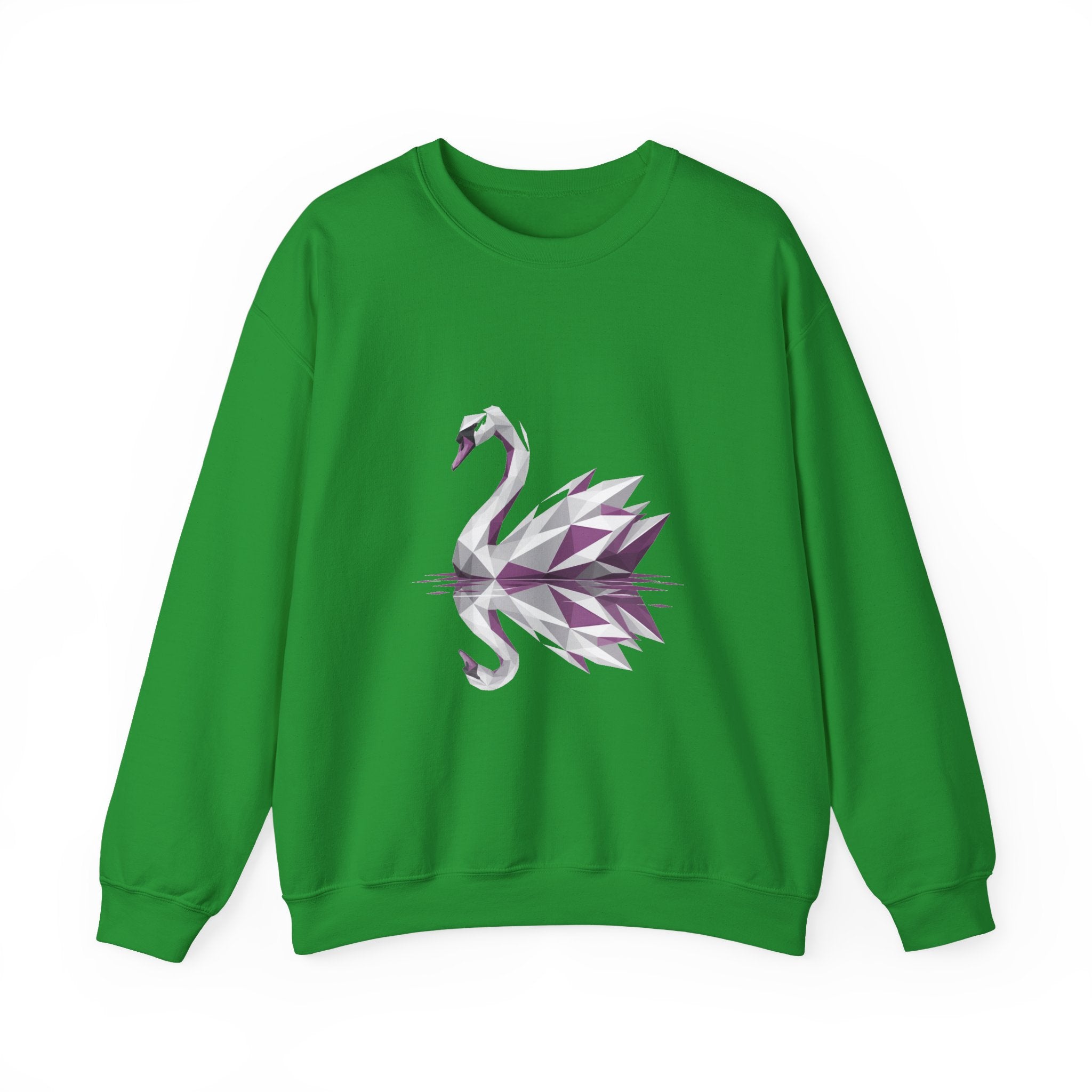 Matching Couple Sweatshirt - Raven & Swan Matching Couple Premium Fleece Sweatshirt Geometric Art His Hers Love Gift - Design B