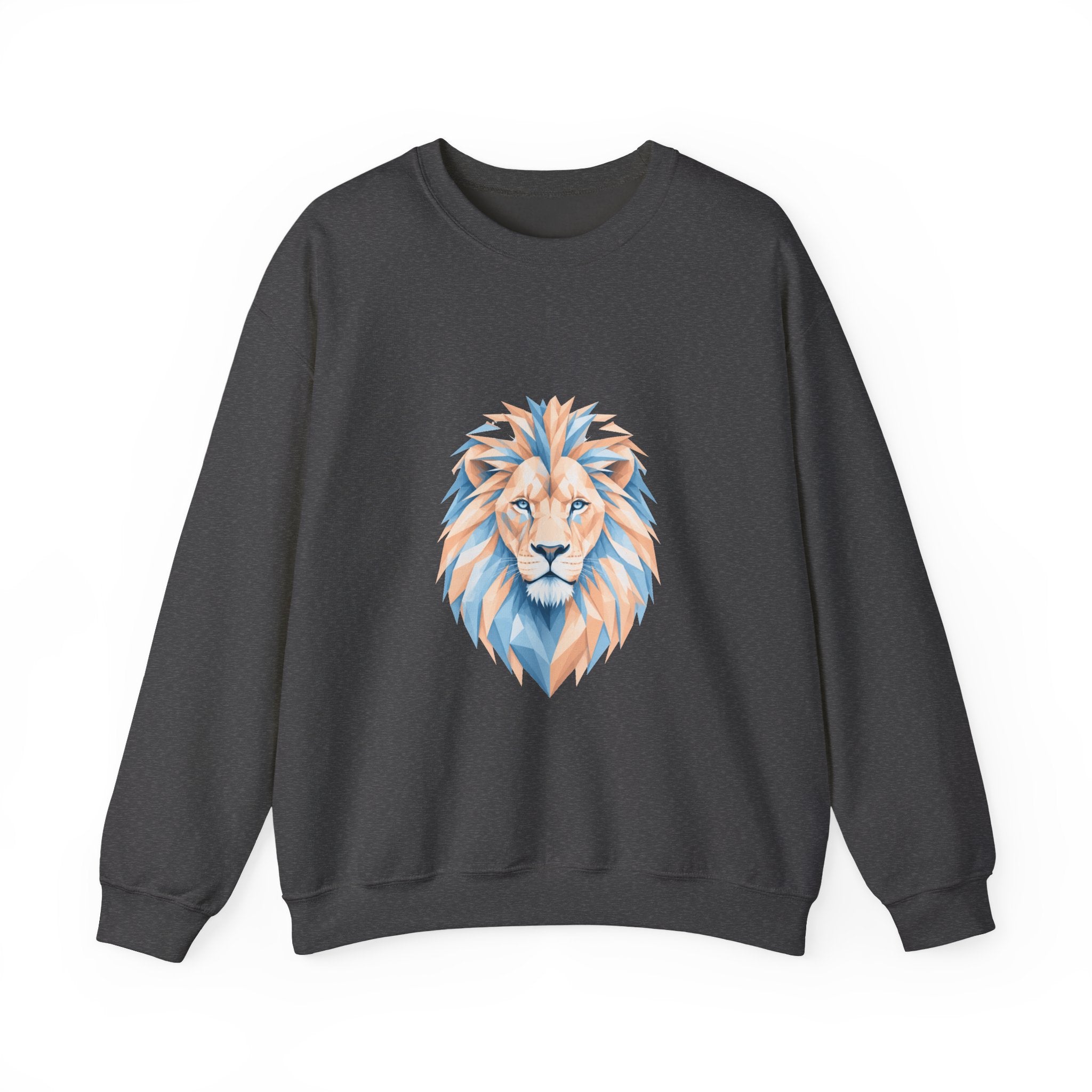 Matching Couple Sweatshirt - Lion & Lamb Matching Couple Premium Fleece Sweatshirt Geometric Art His Hers Love Gift - Design A