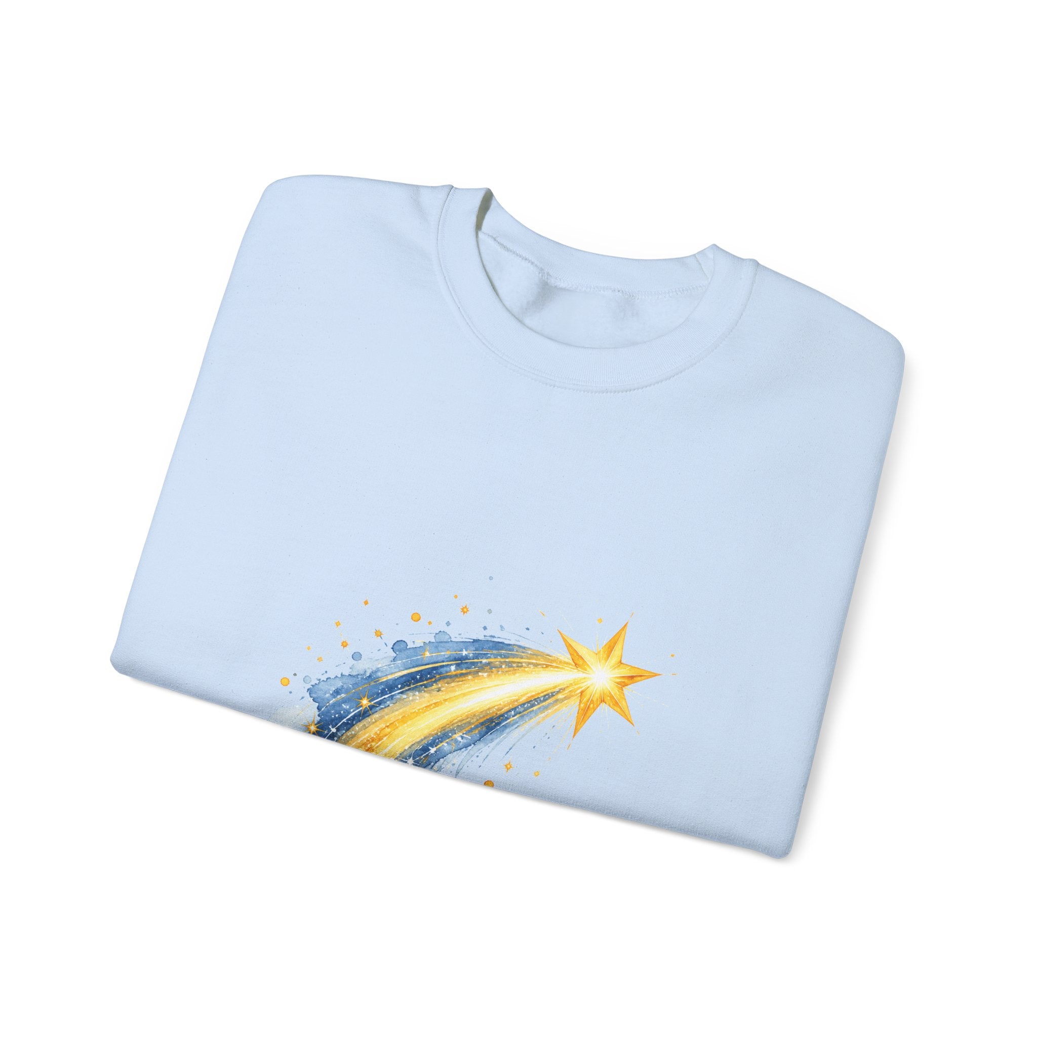Matching Couple Sweatshirt - Shooting Star & North Star Matching Couple Comfort Colors Crew Watercolor Art His Hers Birthday Gift - Design A