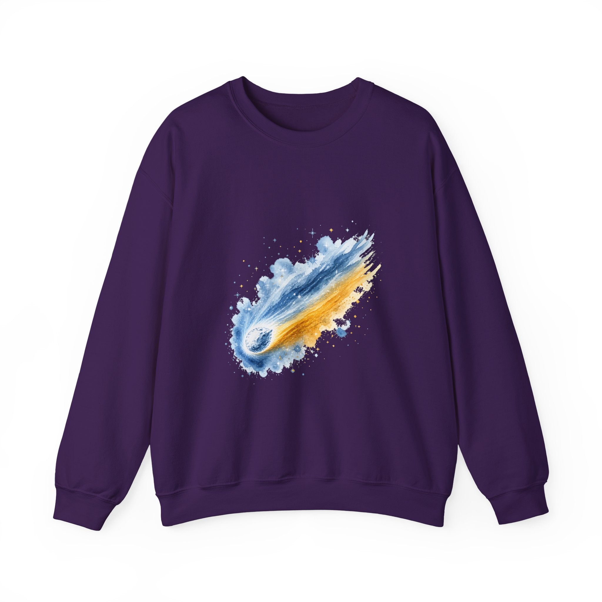 Matching Couple Sweatshirt - Comet & Asteroid Matching Couple Crewneck Sweatshirt Watercolor Art His Hers Engagement Gift - Design A