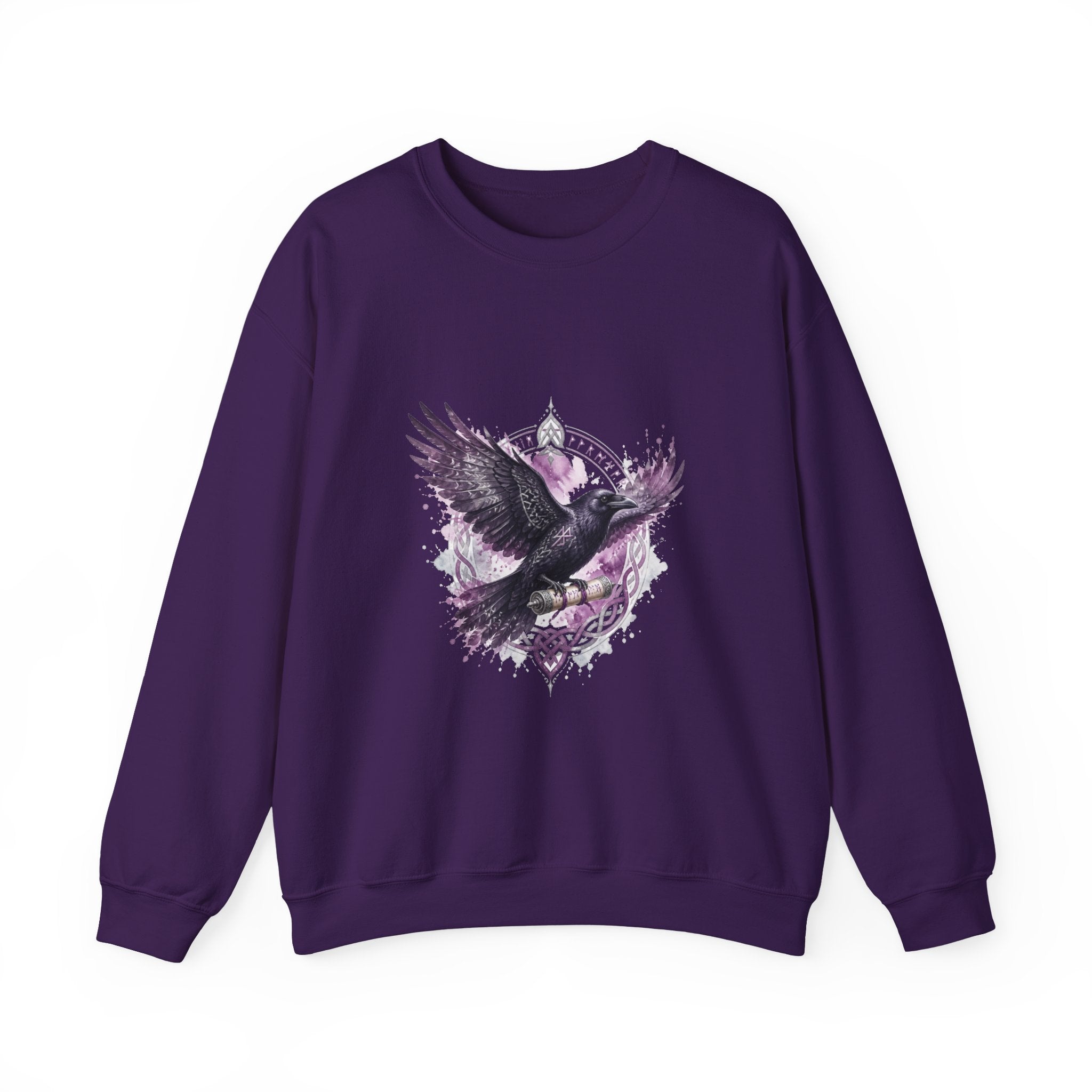 Matching Couple Sweatshirt - Huginn & Muninn Matching Couple Premium Fleece Sweatshirt Watercolor Art His Hers Birthday Gift - Design B